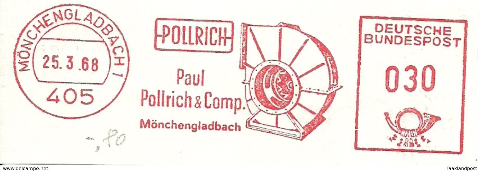 Germany Nice Cut Meter Pollrich Munchengladbach 25/3/1968 - Fabrieken En Industrieën