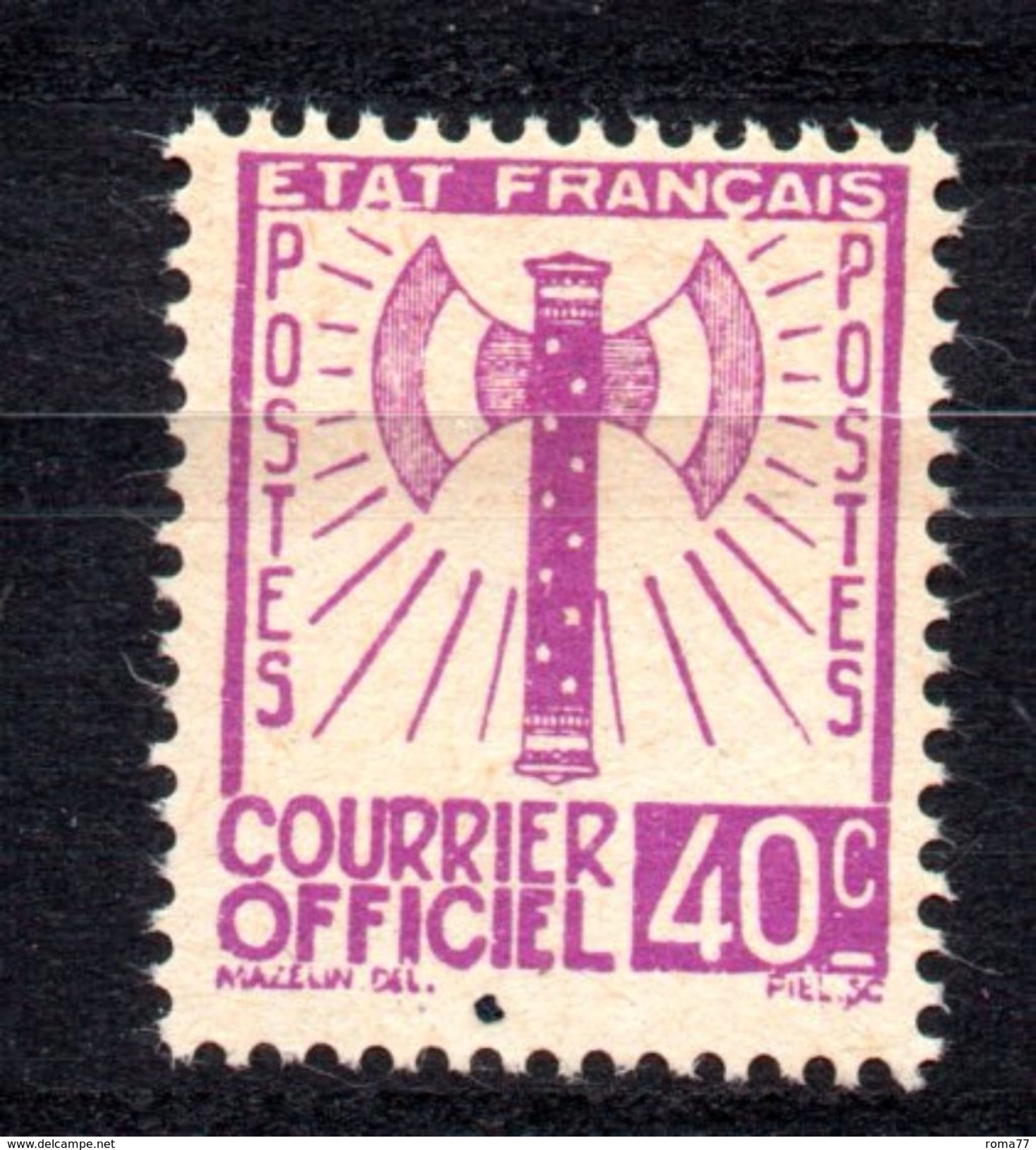 XP477 - FRANCE Francia - 1943 - COURRIER OFFICIEL, Yvert 3, 40 Cent. *** MNH - Nuovi