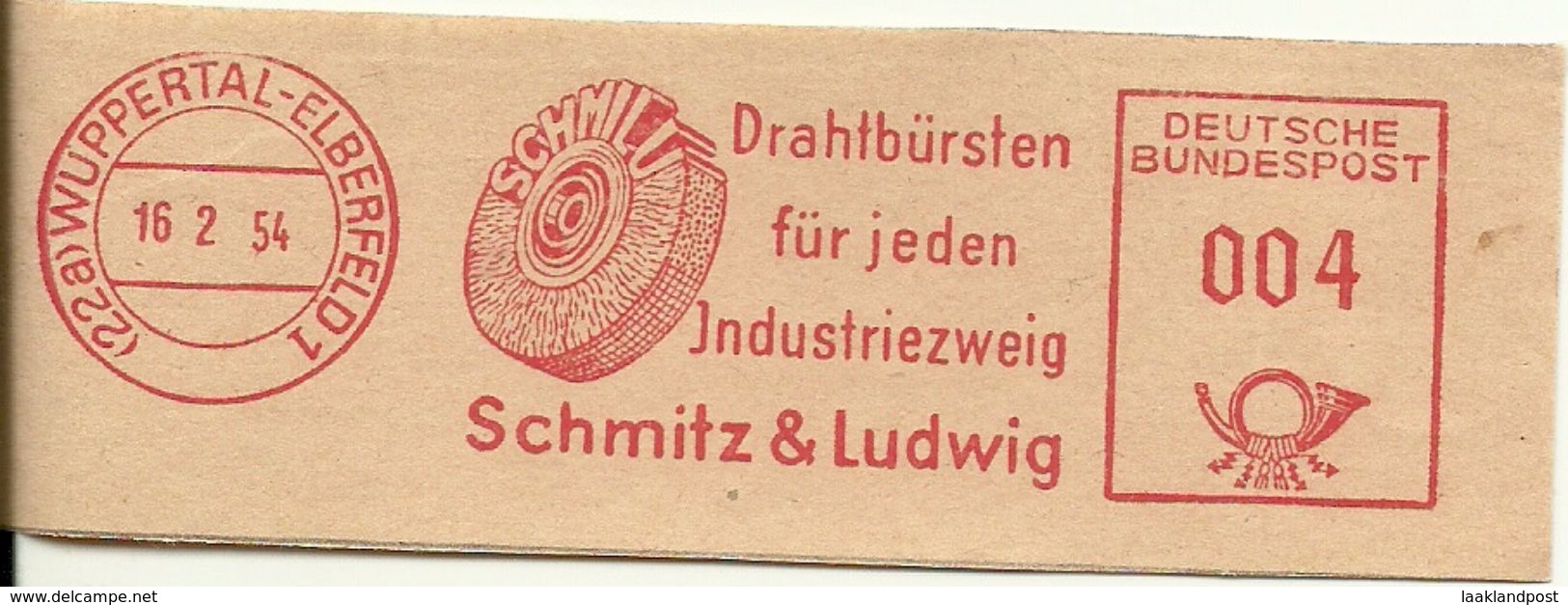 Germany Nice Cut Meter Drahlbursten Fur Jeder Industriezweig, Schmitz & Ludwig, Wupperthal-Elberfeld 15/2/1954 - Fabrieken En Industrieën