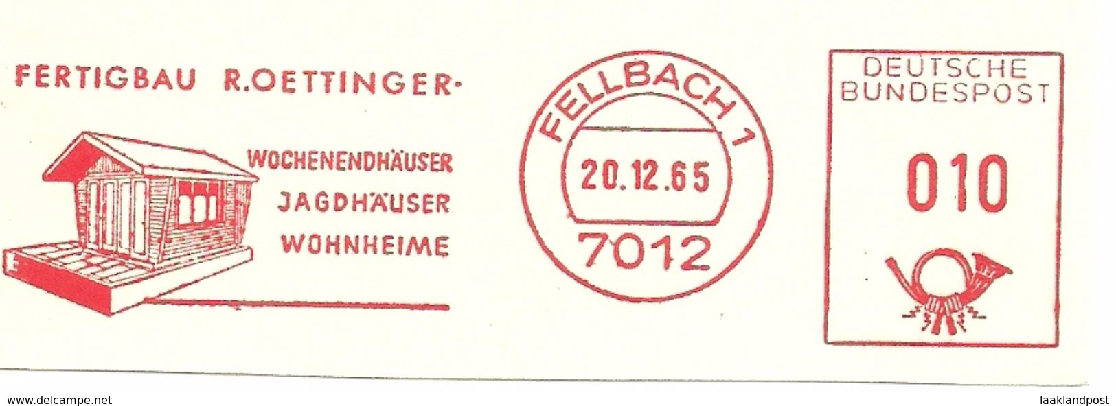 Germany Nice Cut Meter Fertigbau Oettinger, Wohnenendhauser, Jagdhauser, Fellbach 20/12/1965 - Fabrieken En Industrieën