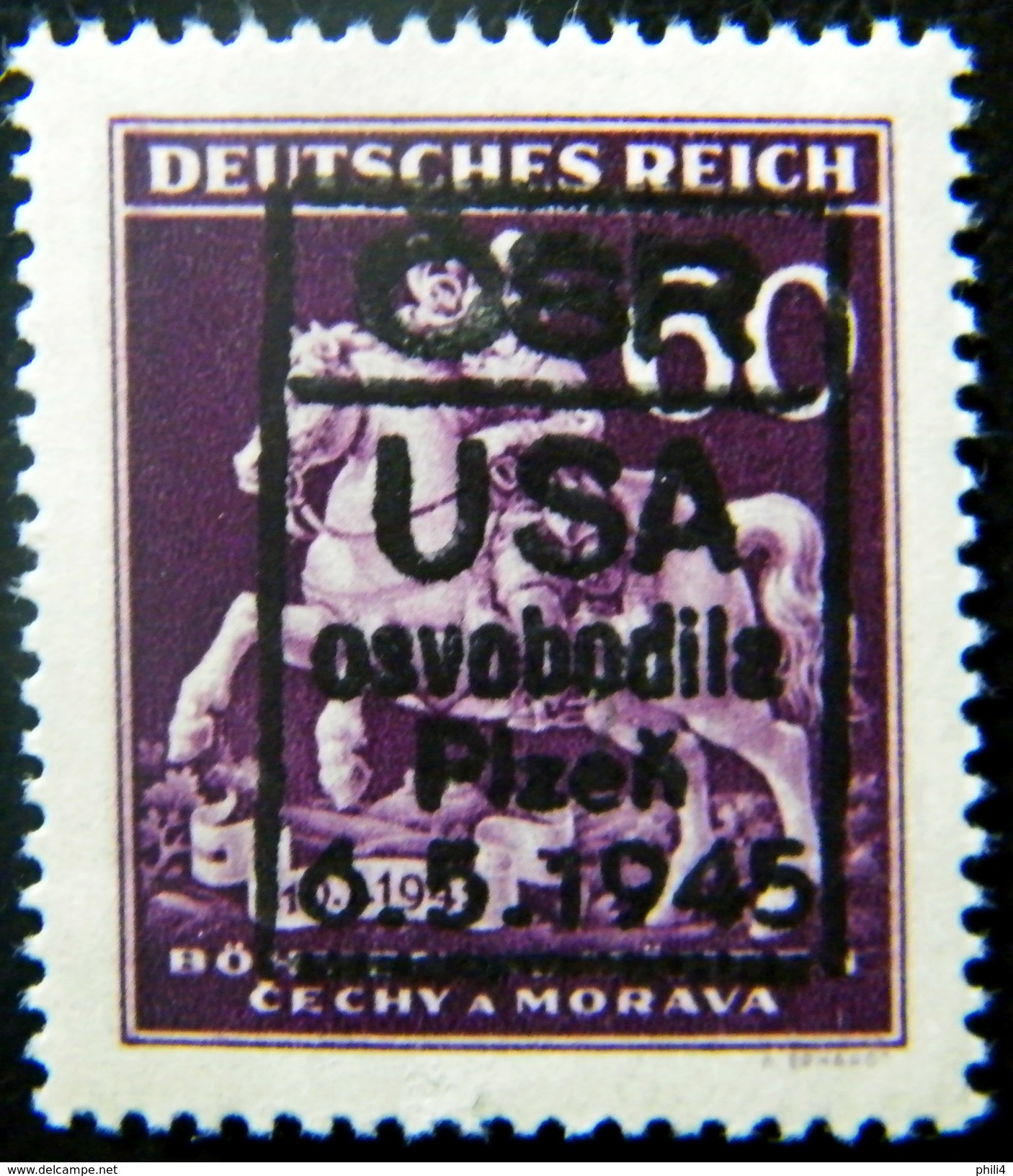 Local Czechoslovakia 1945 Liberation Overprint Plzen MNH Rare - Autres & Non Classés