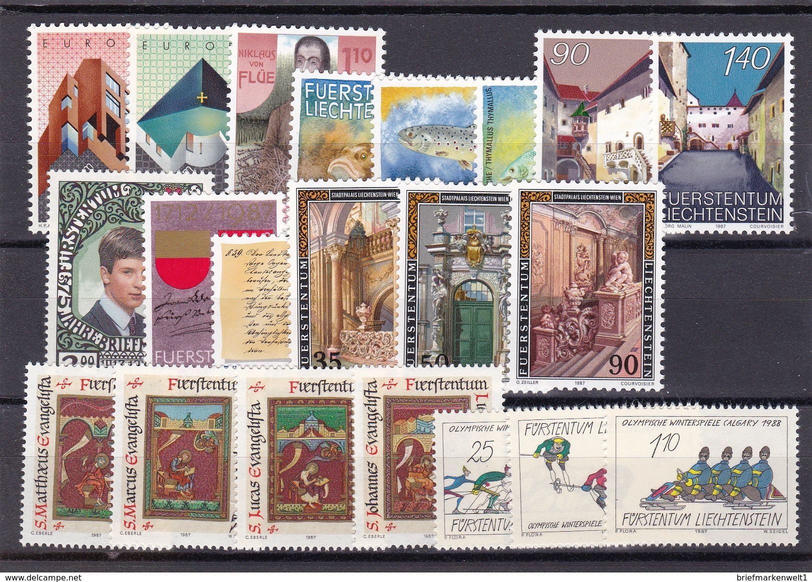 Liechtenstein, Kpl. Jahrgang 1987** (T 7755) - Annate Complete