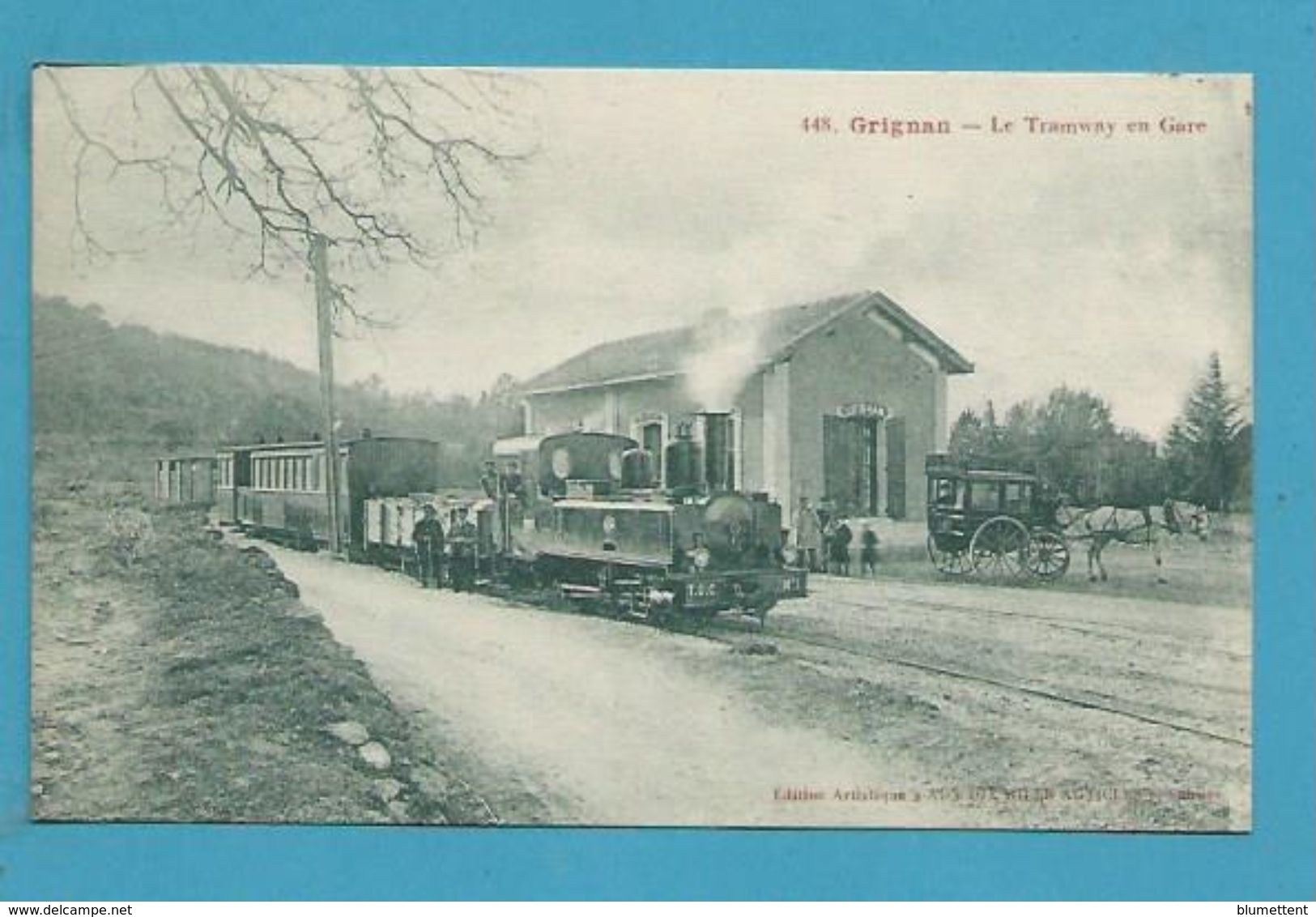 CPA 448 - Chemin De Fer Arrivée D'un Train De GRIGNAN 26 - Grignan