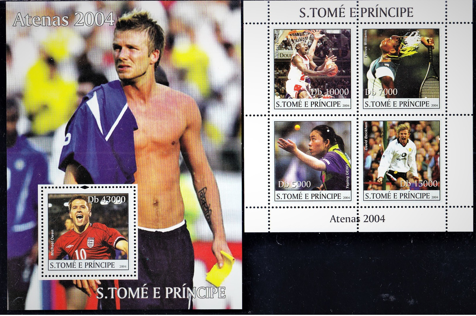 SAO TOME & PRINCIPE. OLYMPIC 2004. FOOTBALL BASKETBALL TABLE TENNIS.... SH+SS. MNH. 2017r1t - Verano 2004: Atenas