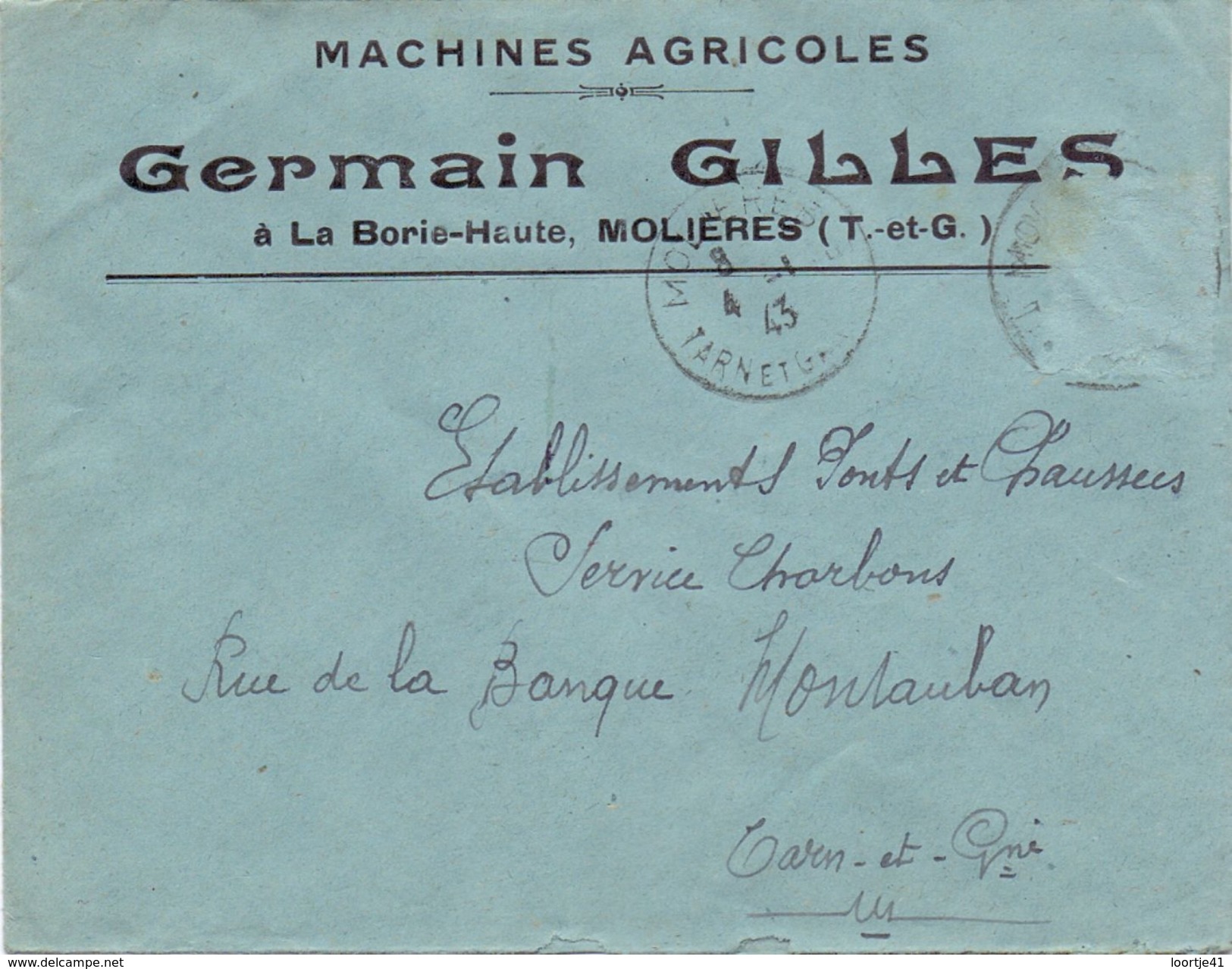 Enveloppe Pub Reclame - Machines Agricoles Germain Gilles - Tarn & Garonne - à Montauban - Publicités