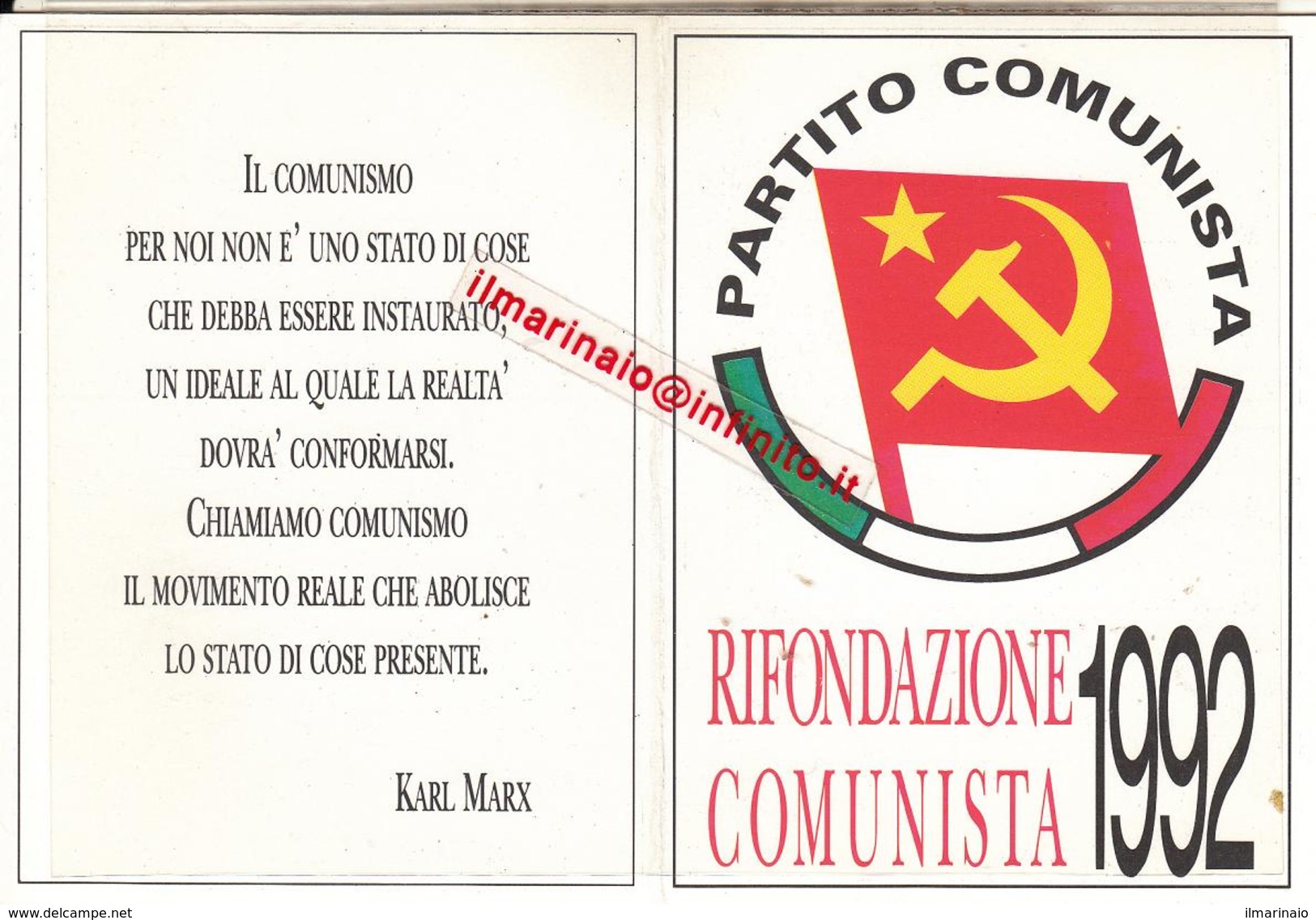 ** TESSERA.-RIFONDAZIONE COMUNISTA.** - Collections