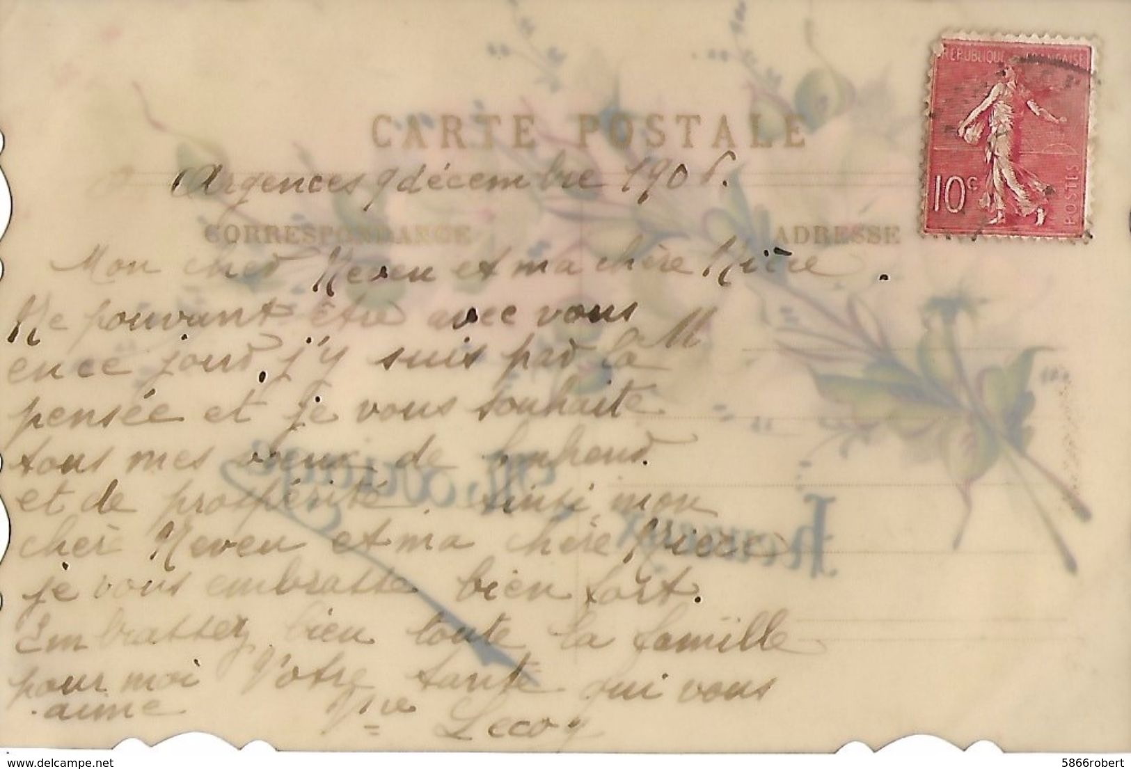 CARTE POSTALE ORIGINALE ANCIENNE DECORS FLEURS BLANCHES PEINT A LA MAIN SUR CARTE CELLULOSE HEUREUX MARIAGE - Mechanical