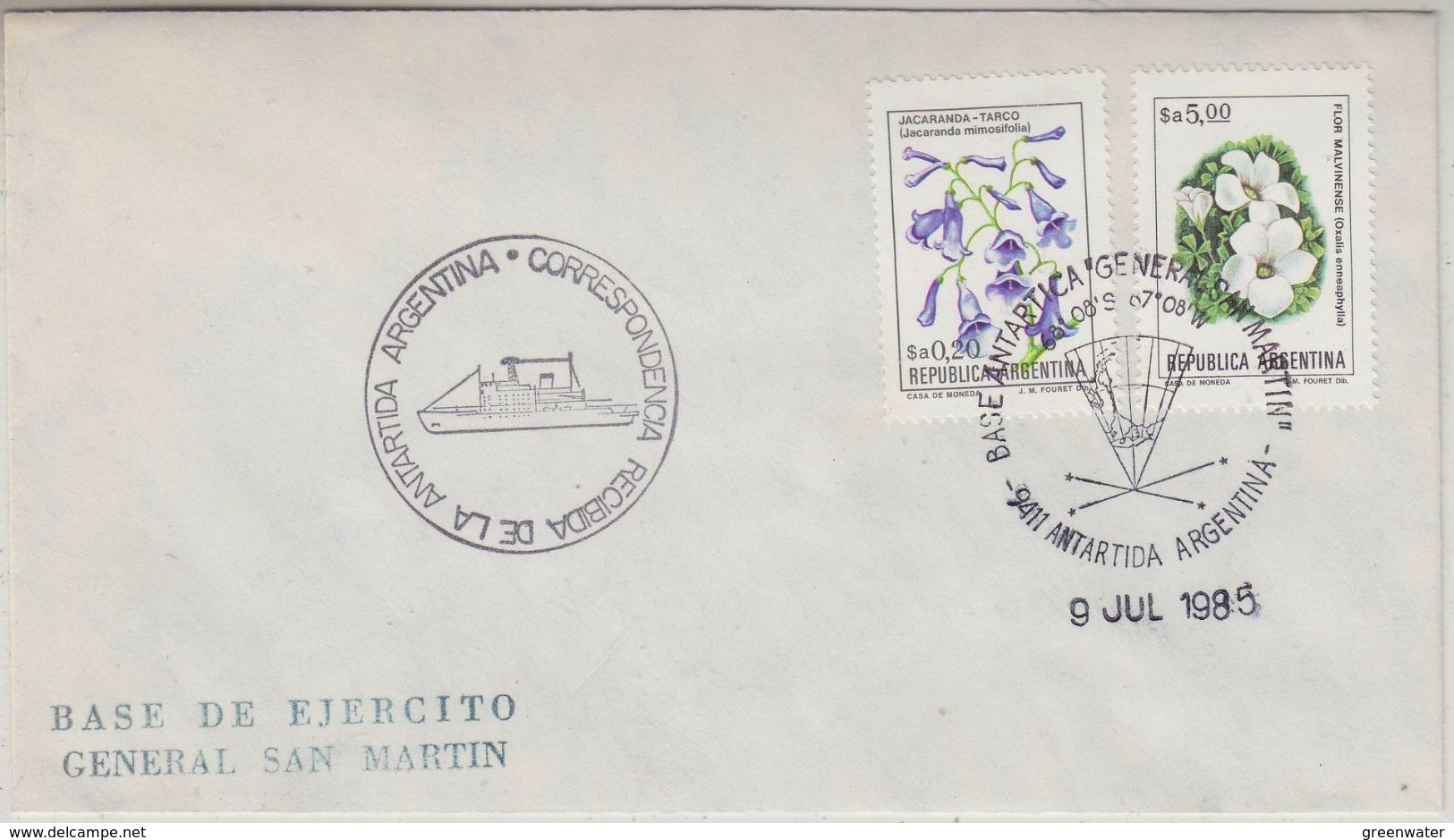 Argentina 1985 Antarctica/Base General San Martin Ca 9 Jul 1985 Cover (37159) - Brieven En Documenten