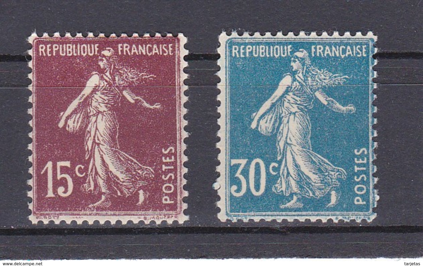 LOTE DE 2 SELLOS NUEVOS DE FRANCIA DE 15 Y 30 CENTAVOS (Nº 189-192) - Nuevos