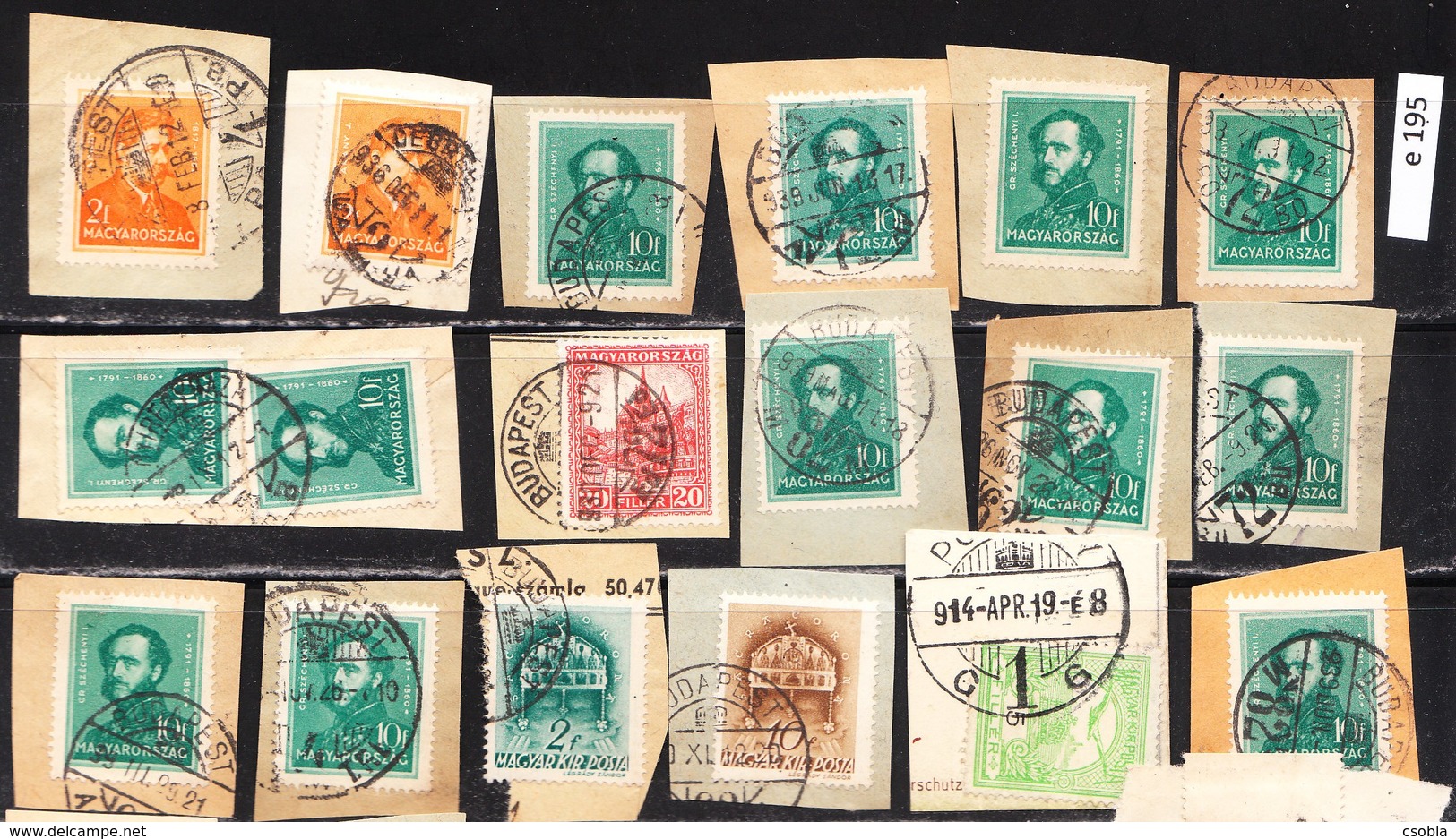 Hungarian Stamps, Cutouts On Paper 31 Pieces, 1914-1941 (e 195) - Used Stamps