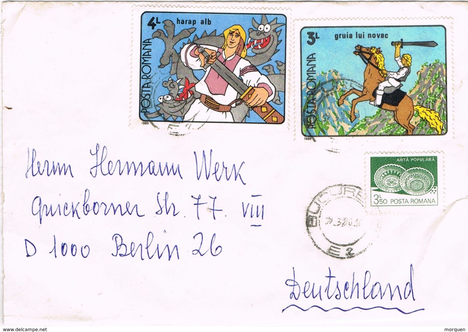 26547. Carta BUCAREST (Rumania) 1990 To Berlin - Covers & Documents