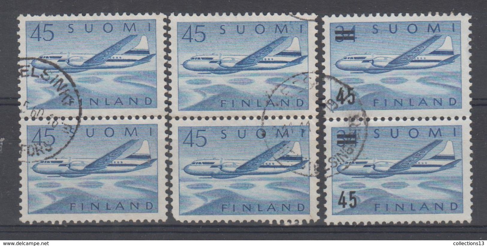 FINLANDE - PA 6 (2 Paires) + PA 7 (paire) Obli Cote 19,50 Euros Depart à 10% - Used Stamps