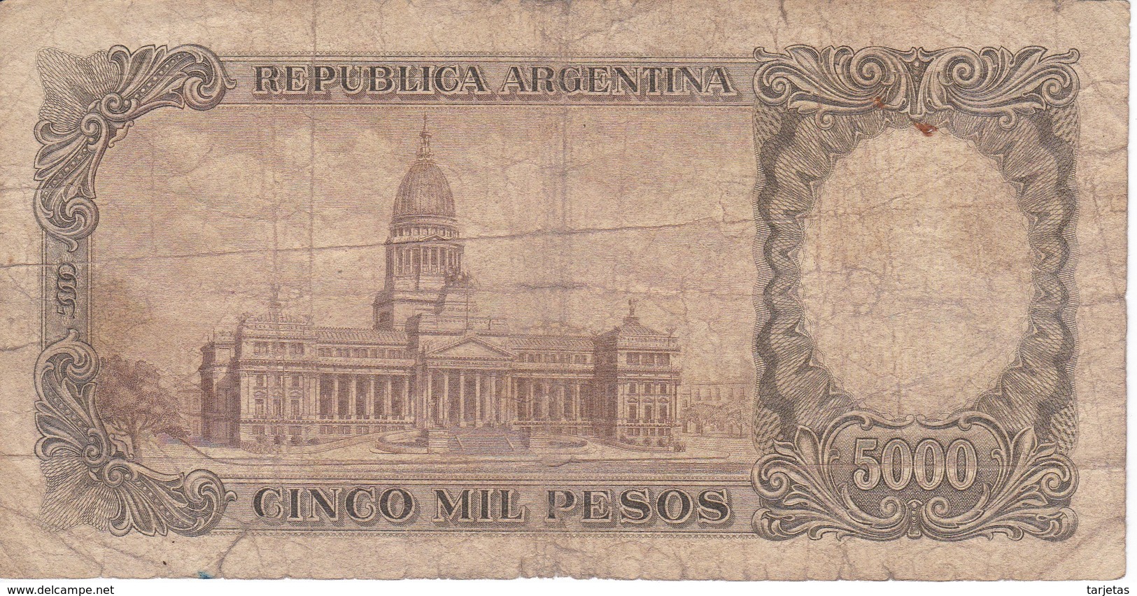 BILLETE DE ARGENTINA DE 5000 PESOS AÑOS 1962 A 1969 EN CALIDAD RC  (BANKNOTE) - Argentina