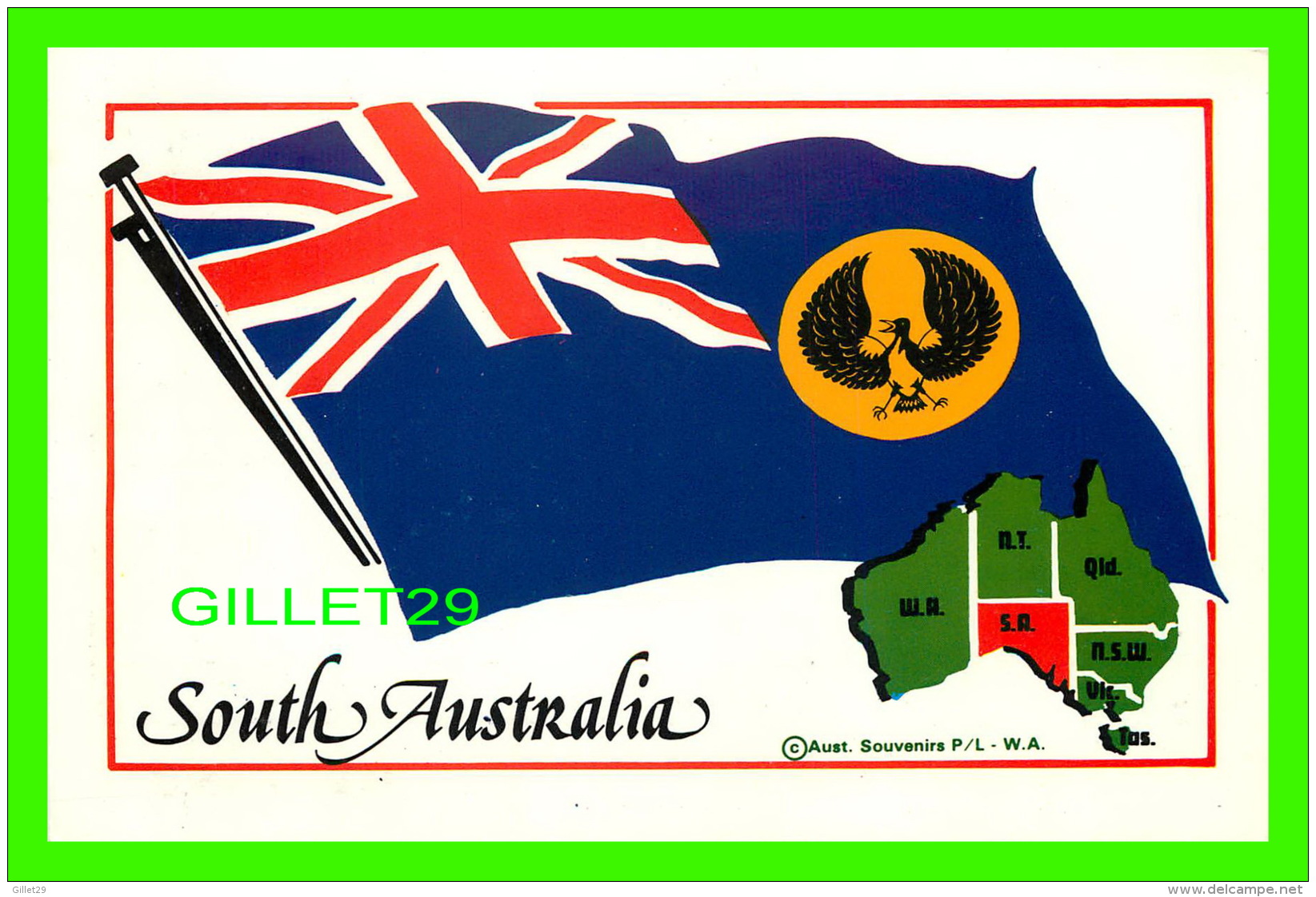 SOUTH AUSTRALIA - THE SOUTH AUSTRALIA STATE FLAG - TRAVEL - CARD 1986 - - Autres & Non Classés