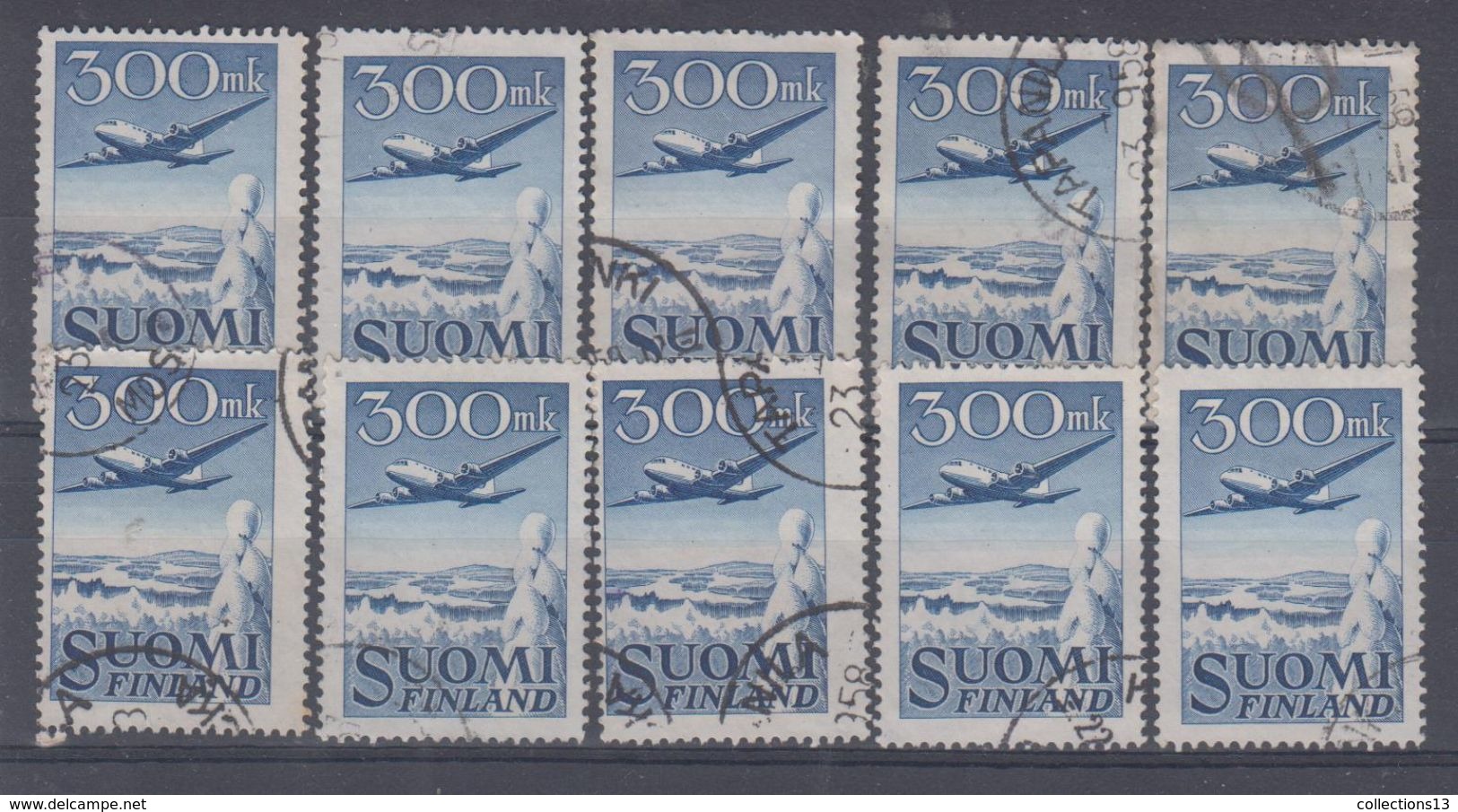 FINLANDE - PA 2 (10 Timbres) Obli Cote 135 Euros Depart à 10% - Used Stamps