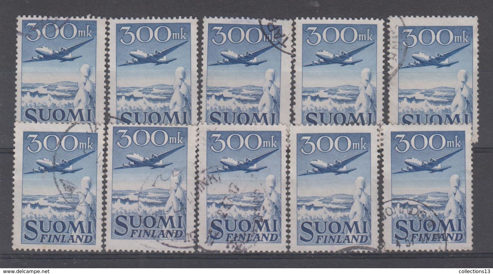 FINLANDE - PA 2 (10 Timbres) Obli Cote 135 Euros Depart à 10% - Used Stamps