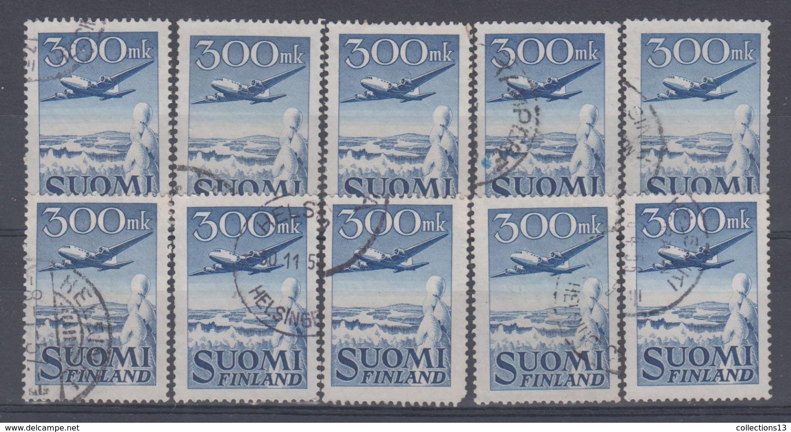 FINLANDE - PA 2 (10 Timbres) Obli Cote 135 Euros Depart à 10% - Used Stamps