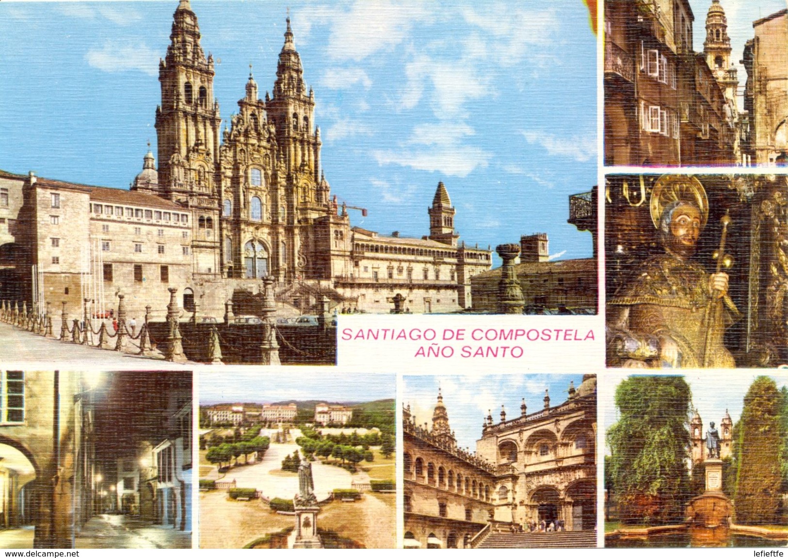 Espagne - Galicia - Santiago De Compostela - Multivues - Carte Toilée - Ed. Arribas - Nº 2069 - 3152 - Santiago De Compostela