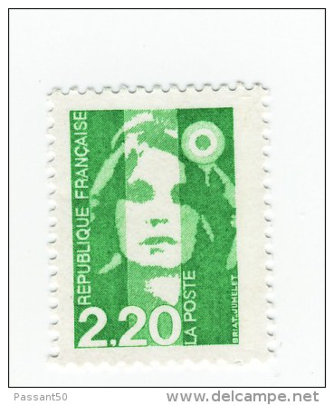 Briat 2fr20 Vert Clair YT 2790b Sans Phosphore . Rare , Voir Le Scan . Cote YT : 20 € , Maury N° 2788b : 25 € - Neufs