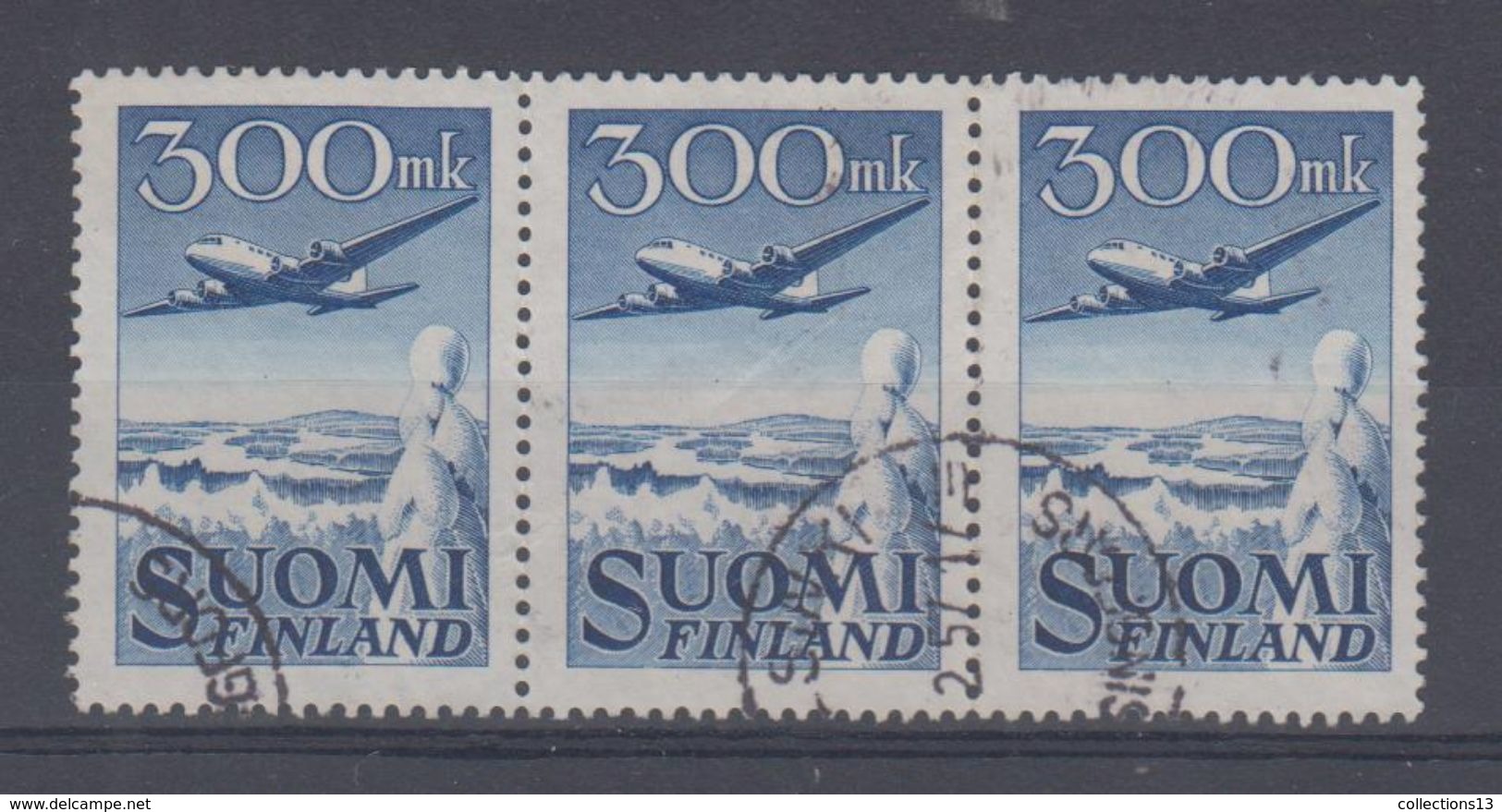 FINLANDE - PA 2 (bande De 3) Obli Cote 40,50 Euros Depart à 10% - Used Stamps