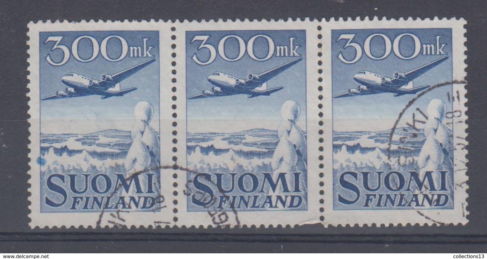 FINLANDE - PA 2 (bande De 3) Obli Cote 40,50 Euros Depart à 10% - Used Stamps