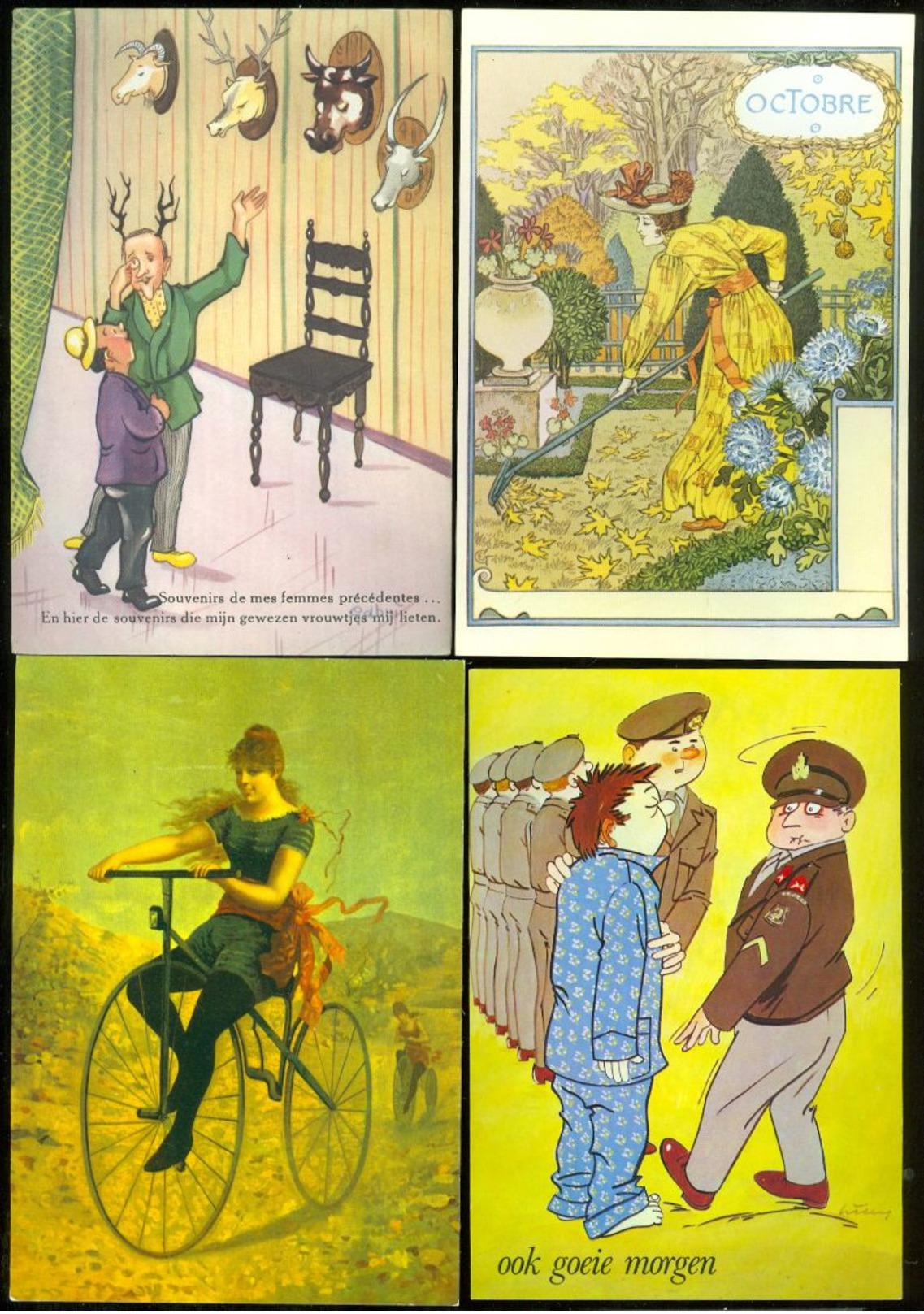 Beau lot de 60 cartes postales semi modernes grand format de fantaisie      Mooi lot 60 postk. fantasie groot formaat