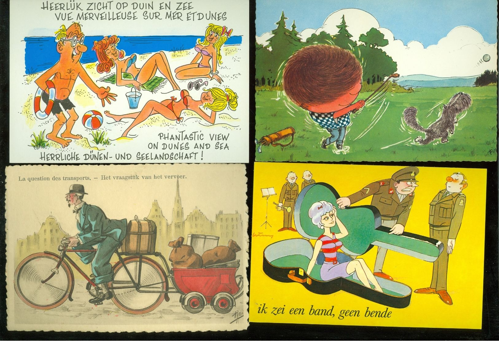 Beau lot de 60 cartes postales semi modernes grand format de fantaisie      Mooi lot 60 postk. fantasie groot formaat