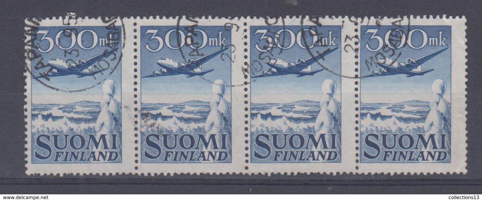 FINLANDE - PA 2 (bande De 4) Obli Cote 54 Euros Depart à 10% - Used Stamps