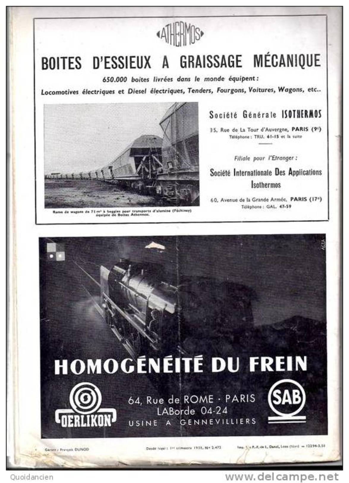 Revue Générale Des Chemins De Fer  03/1953  -  Locomotive  CC6052 -  Gestion Des Chemins De Fer  -   A L'etranger - Trains