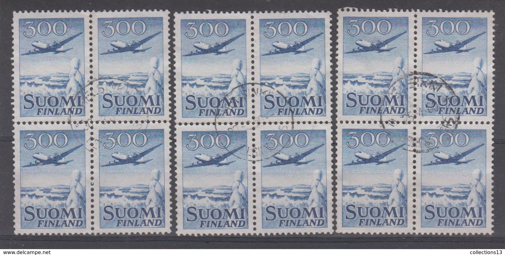 FINLANDE - PA 4 (3 Bloc De 4) Obli Cote 21,60 Euros Depart à 10% - Used Stamps