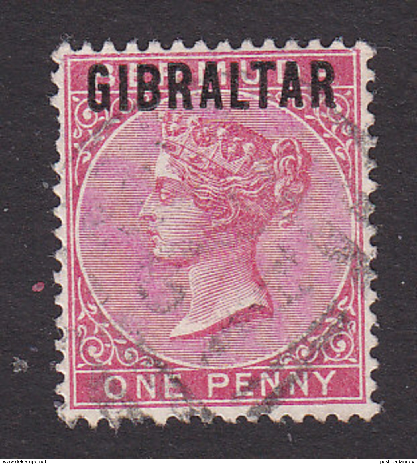 Gibraltar, Scott #2, Used, Victoria Overprinted, Issued 1886 - Gibraltar