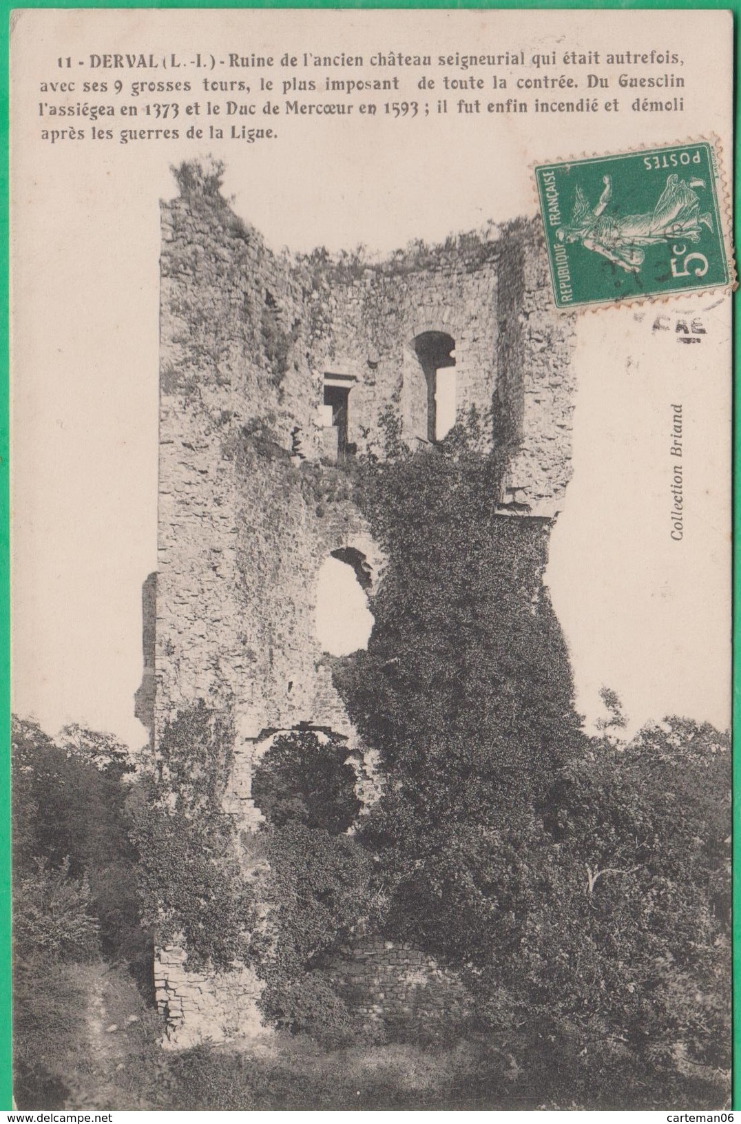 44 - Derval - Ruine De L'ancien Château - Editeur: Briand N°11 - Derval