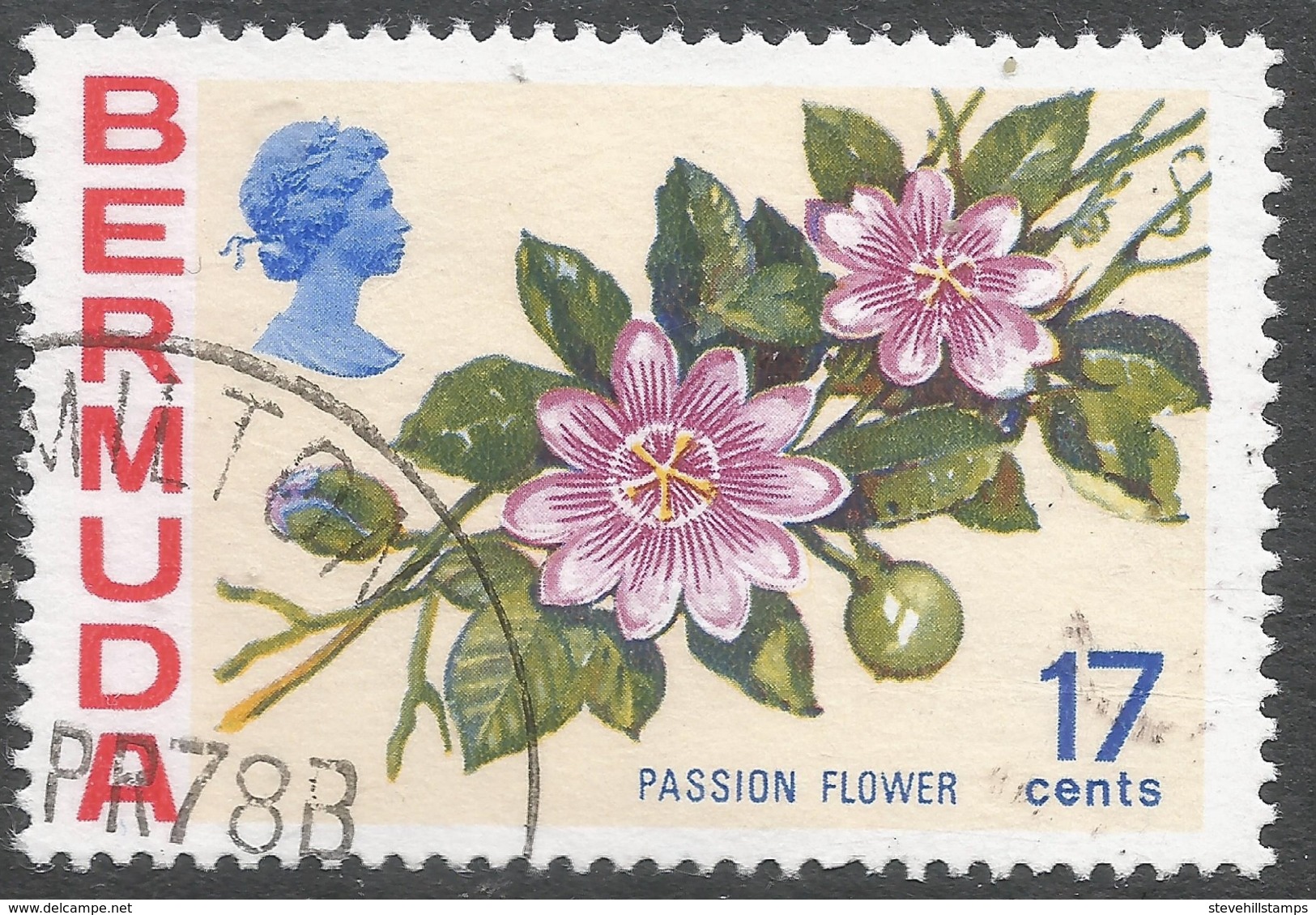 Bermuda. 1970 Flowers, 17c Used. SG 258a - Bermuda