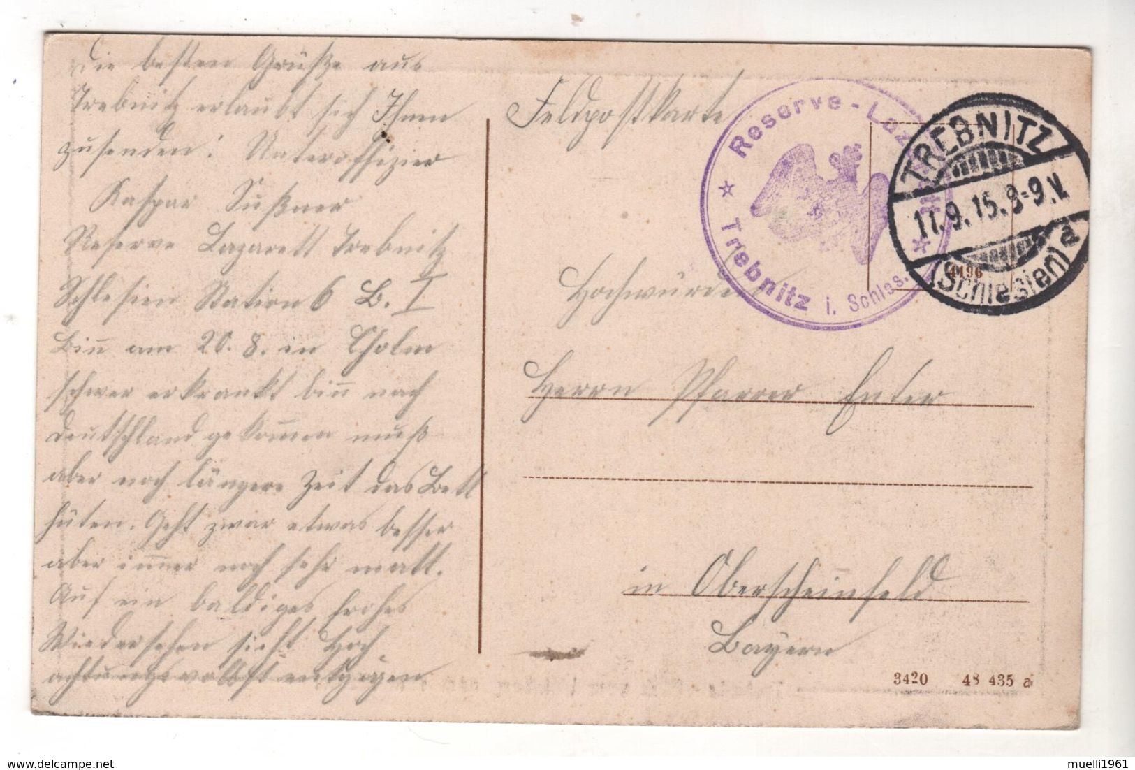 Nr. 24, Feldpost, Trebnitz, Trzebnica, Schlesien, Polen - War 1914-18