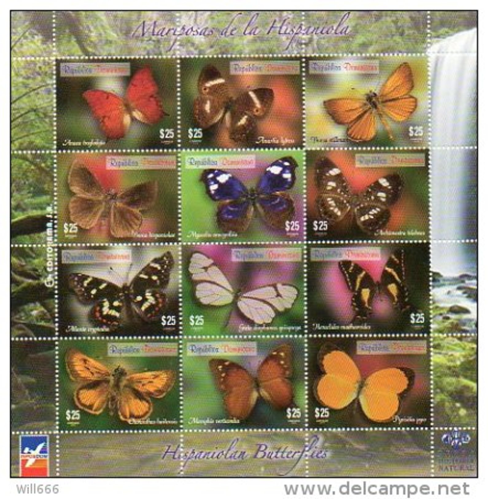 2014 DOMINICAN REPUBLIC - Butterflies - Farfalle