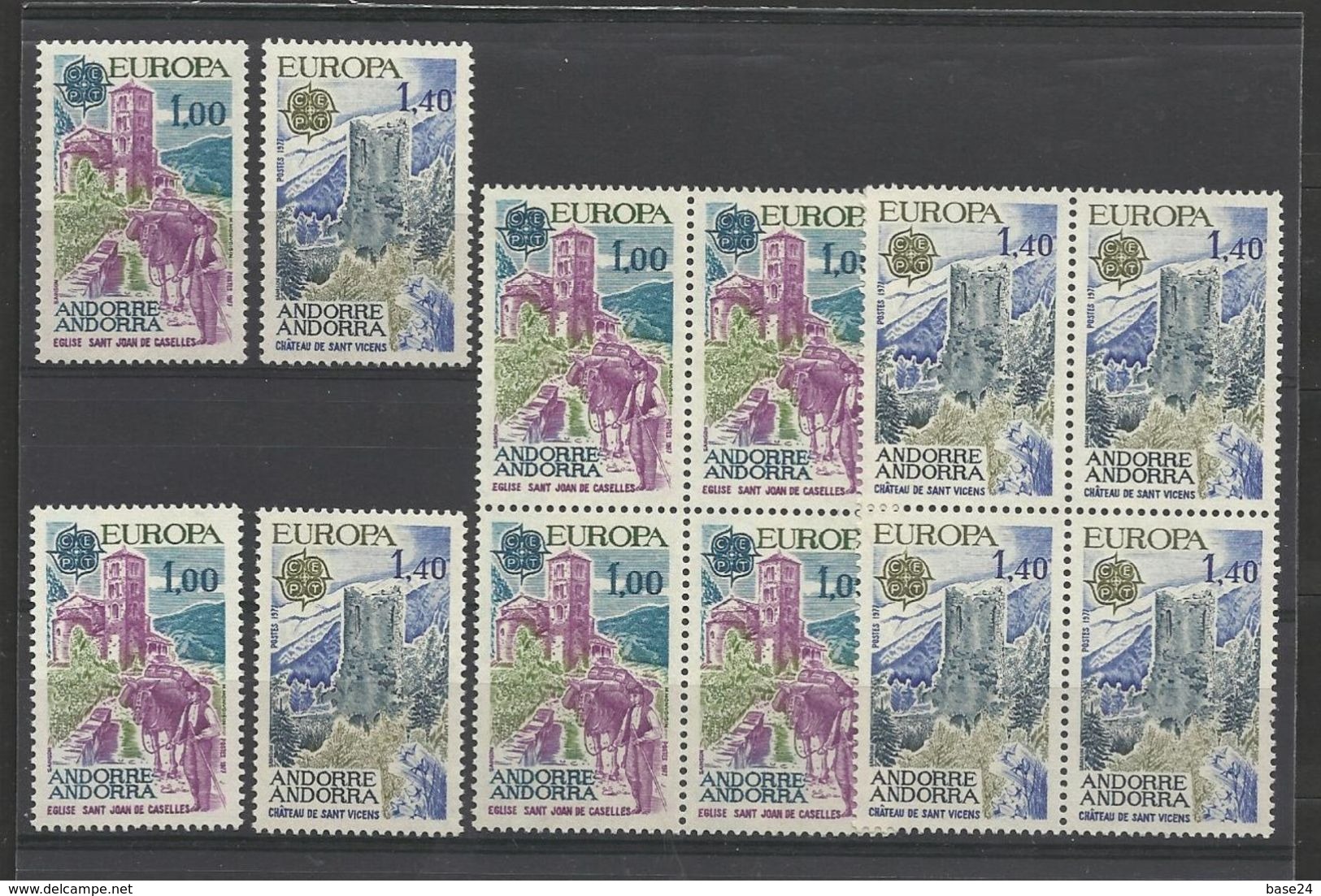1977 Andorra Francese French EUROPA CEPT EUROPE 6 Serie Di 2v. MNH** - 1977