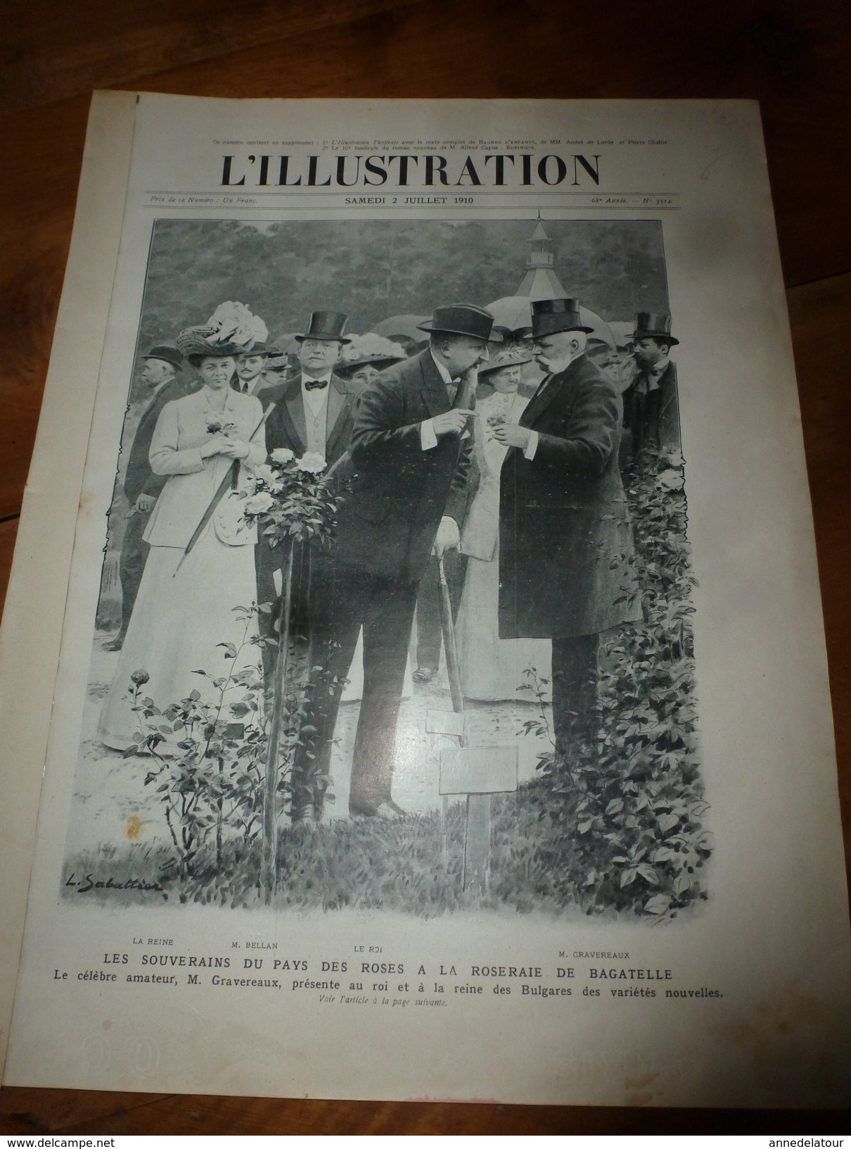 1910 L'ILLUSTRATION:Roses De Bagatelle;Notre Race;1er Paquebot Aérien;Aviation;Expo-Chasse à Vienne;Meeting à Rouen;etc - L'Illustration