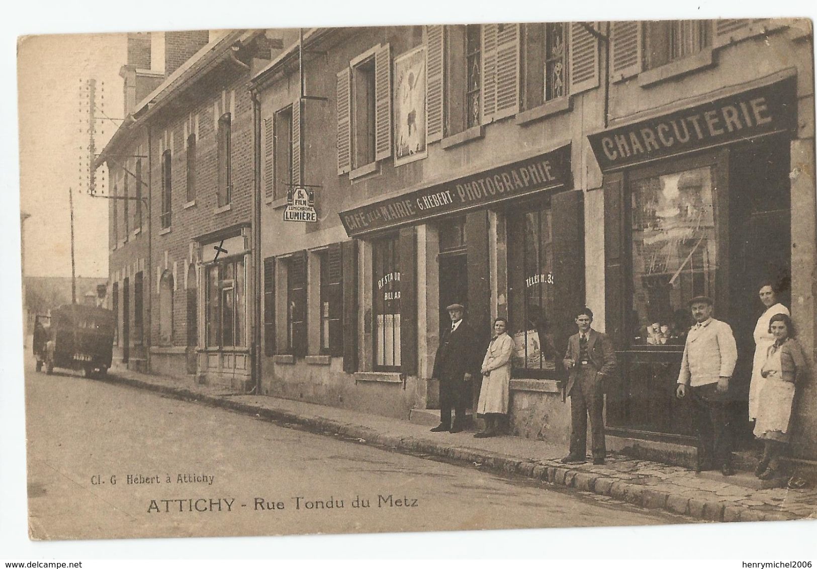 60 Oise - Attichy Charcuterie Devanture Café De La Mairie Hebert Photographie Commerce Photographe Rue Tondu Du Metz - Attichy