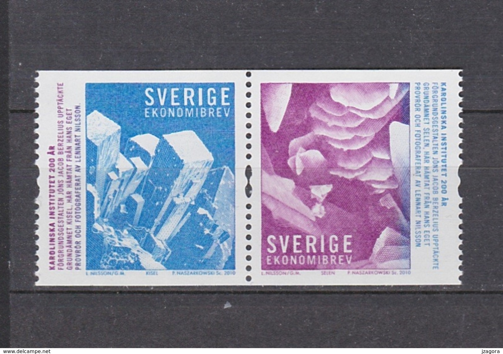 SCIENCE CHEMISTRY BERZELIUS DISCOVERY OF SILICON - SWEDEN 2010 MNH A Naszarkowski Engraved Stamps - Chemistry