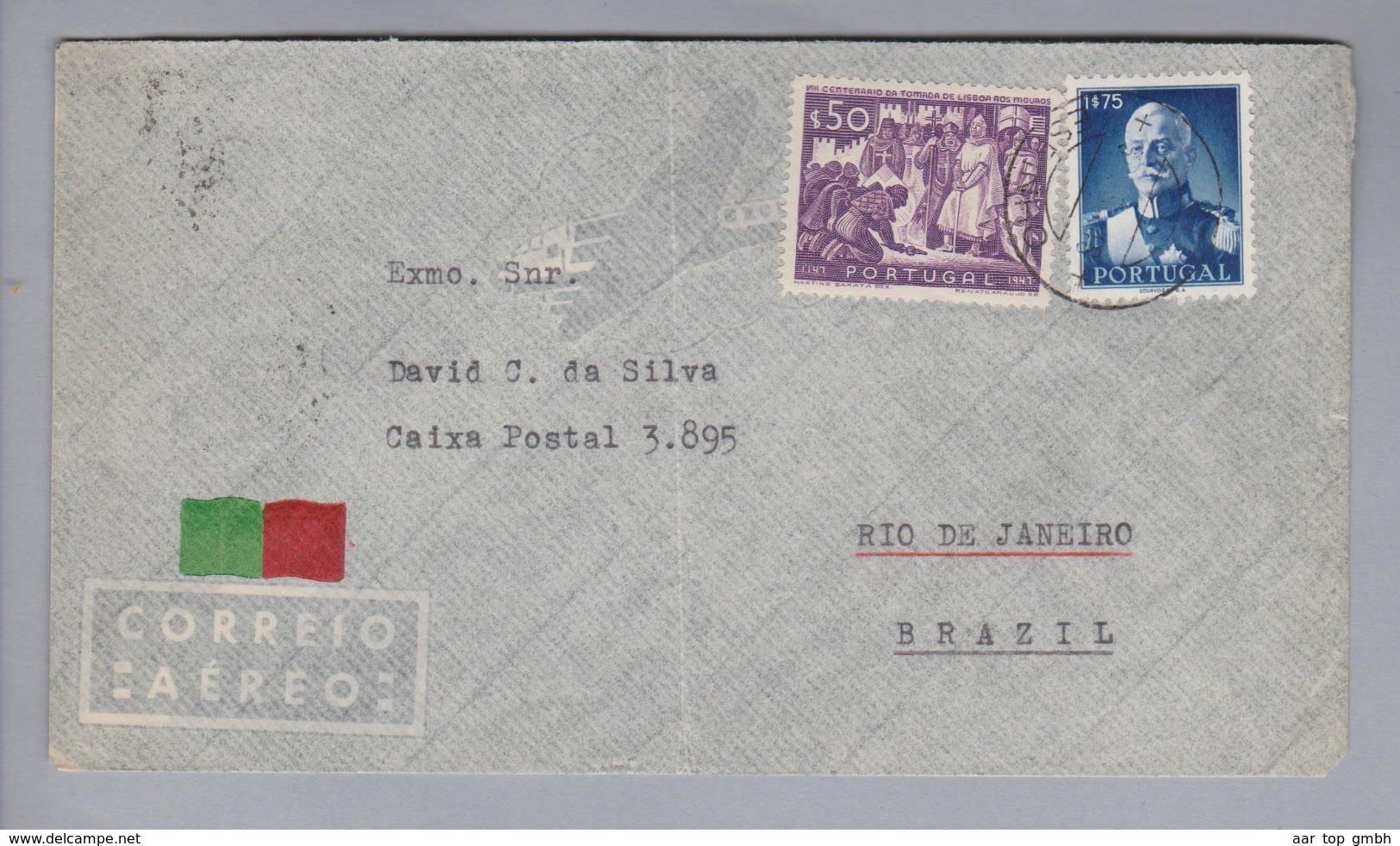 Portugal 1948-03-29 Espinho Brief Nach Rio De Janeiro - Lettres & Documents