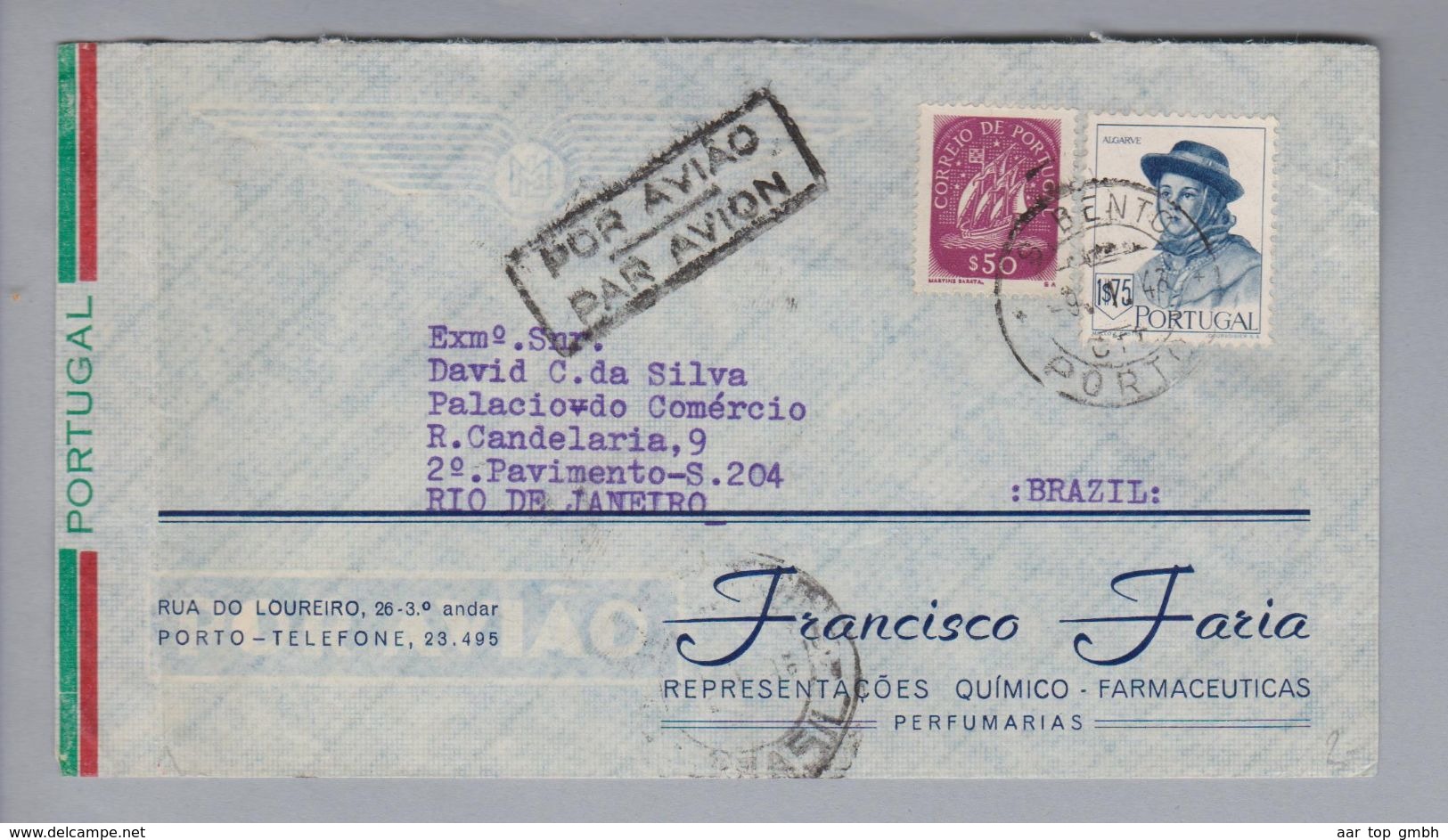Portugal 1943-01-09 S.Bento Brief Nach Rio De Janeiro - Lettres & Documents