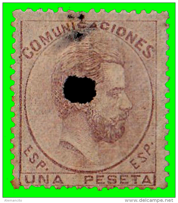 ESPAÑA SELLO DEL REINADO DE  AMADEO I   AÑO  1872 -  1.Pta. - Usados