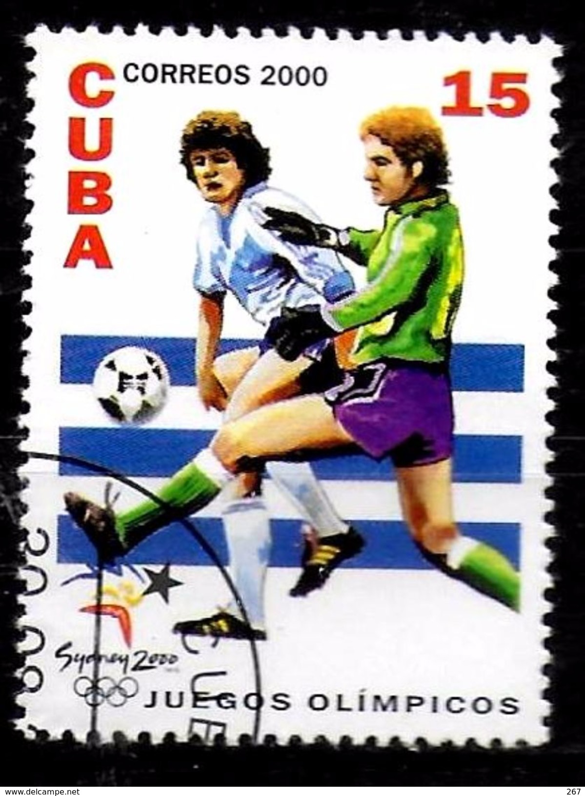 CUBA  N° 3884 Oblitere  Jo 2000  Football Soccer Fussball - Usati