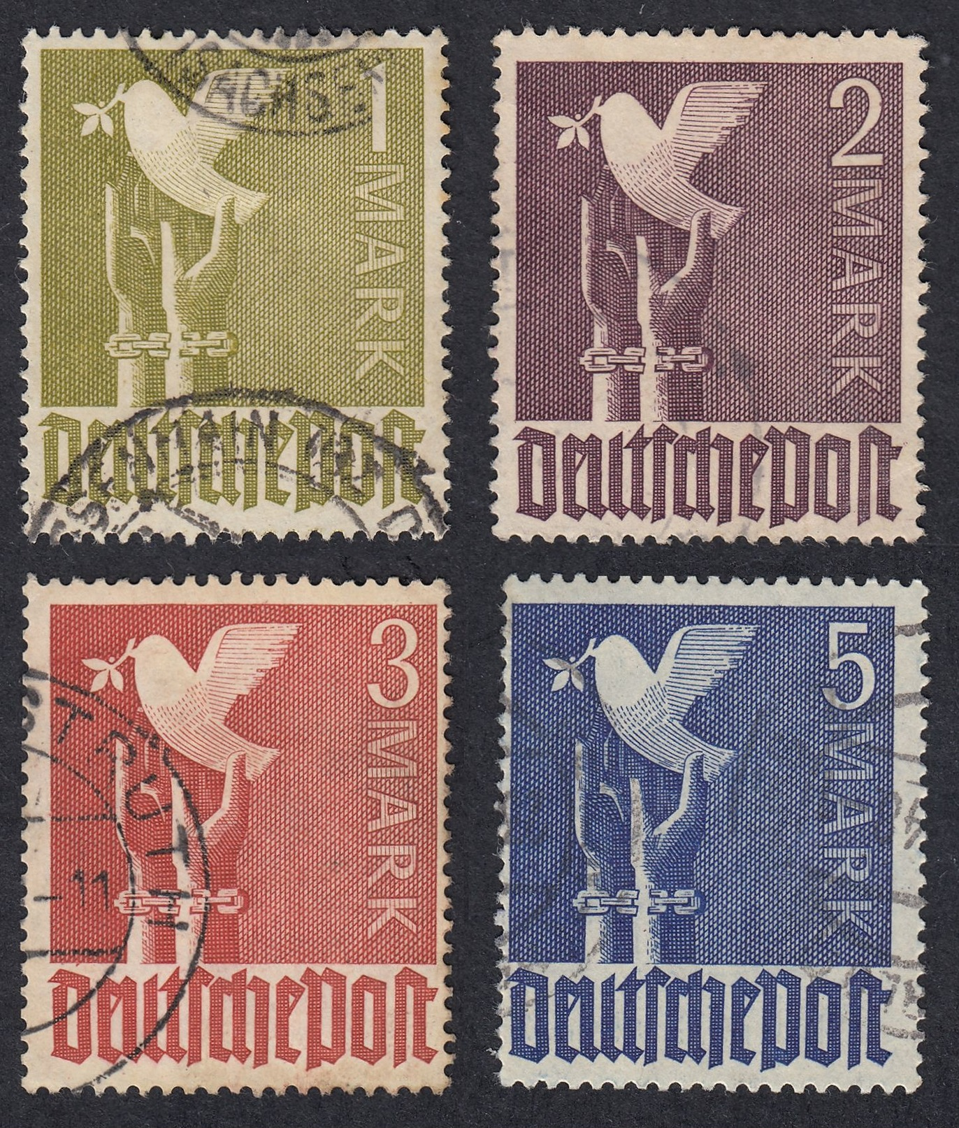 AAS - DEUTSCHLAND - ALLEMAGNE - GERMANIA - 1947 - Lotto 4 Valori Usati Yvert 49/52. - Altri & Non Classificati