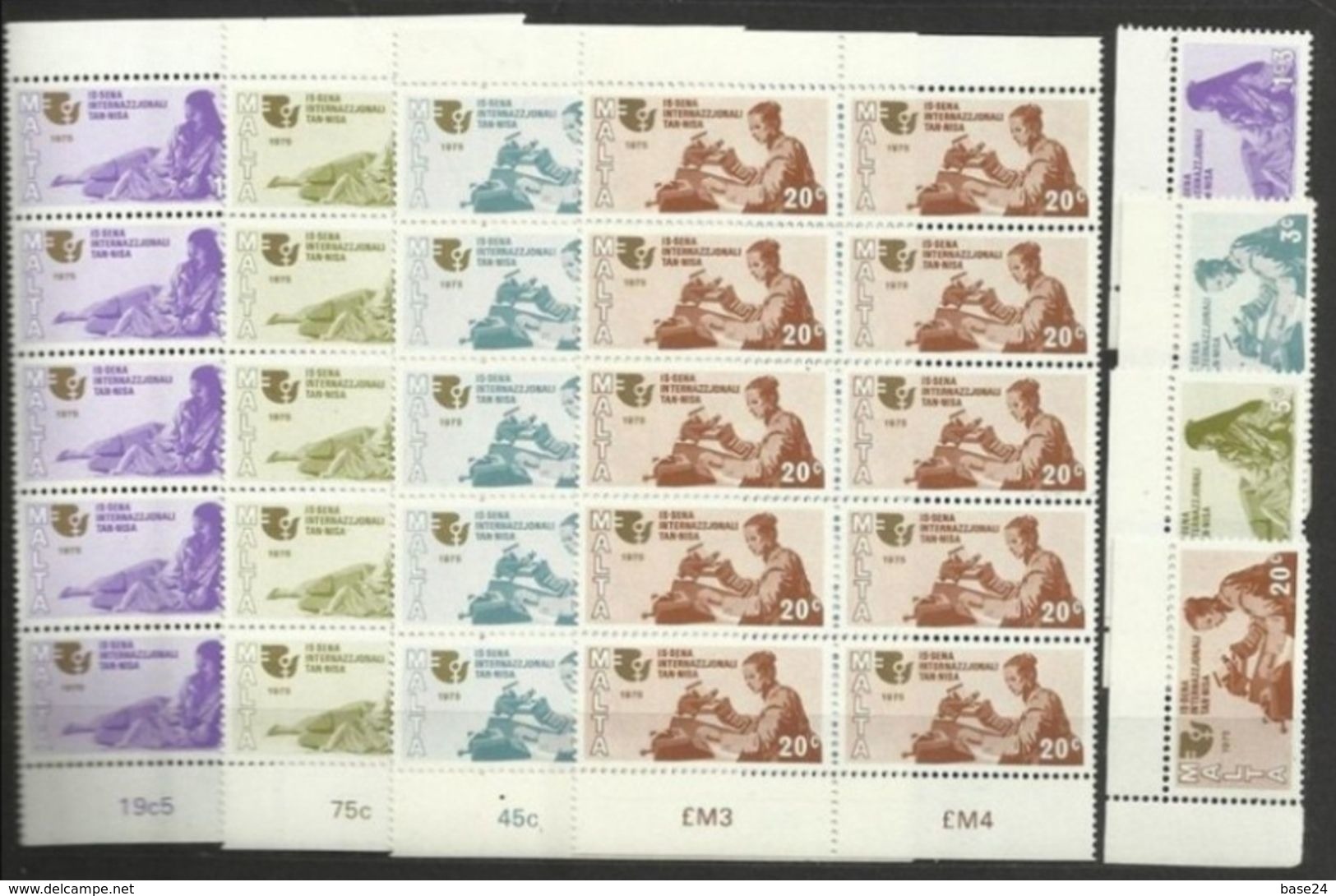 1975 Malta ANNO DELLA DONNA  WOMEN'S YEAR 21 Serie (503/6): 10+10+1 MNH** - Malta