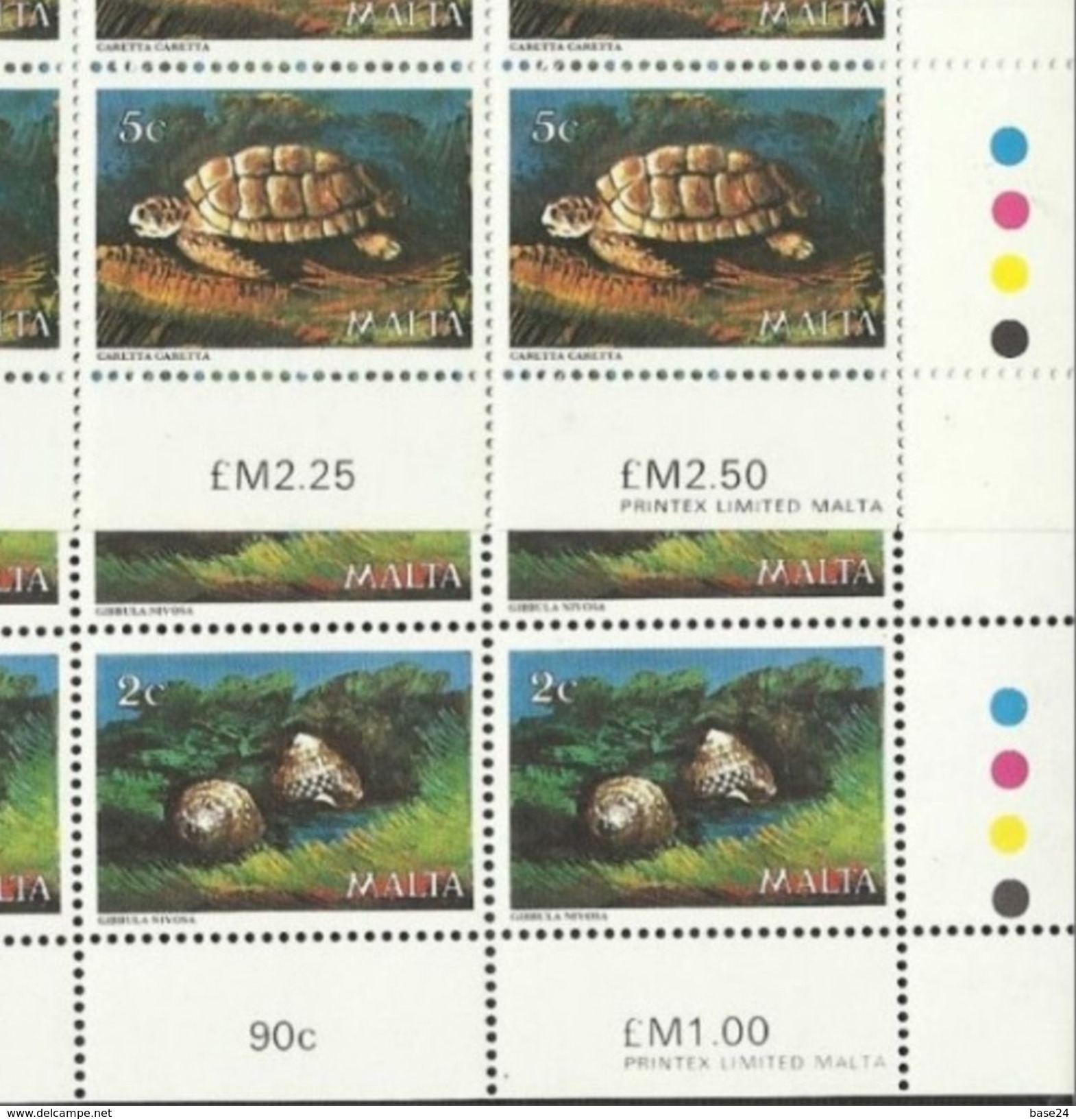 1979 Malta FAUNA MARINA  MARINE FAUNA 50 Serie Di 4v. (588/91) In Foglio MNH** Sheets - Malta