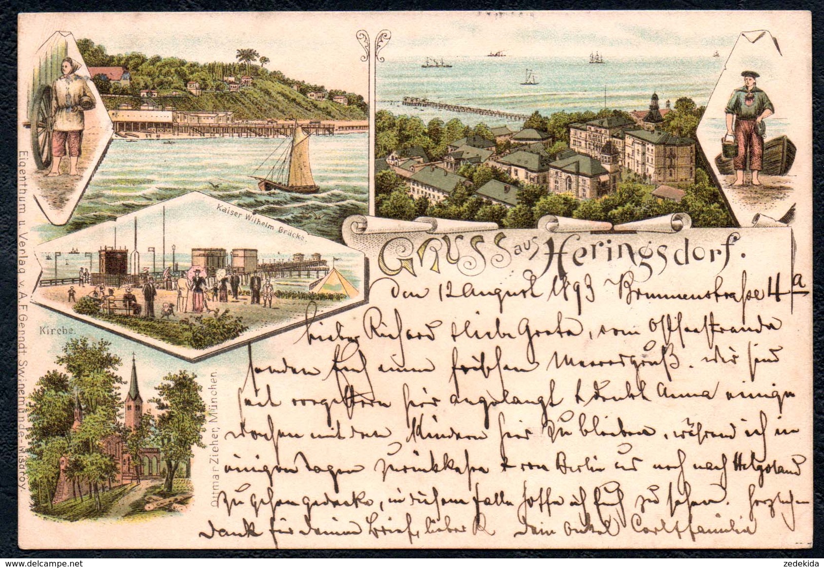 A9437 - Litho Gruß Aus Heringsdorf - Ottmar Zieher - Gel 1898 ?? - Usedom