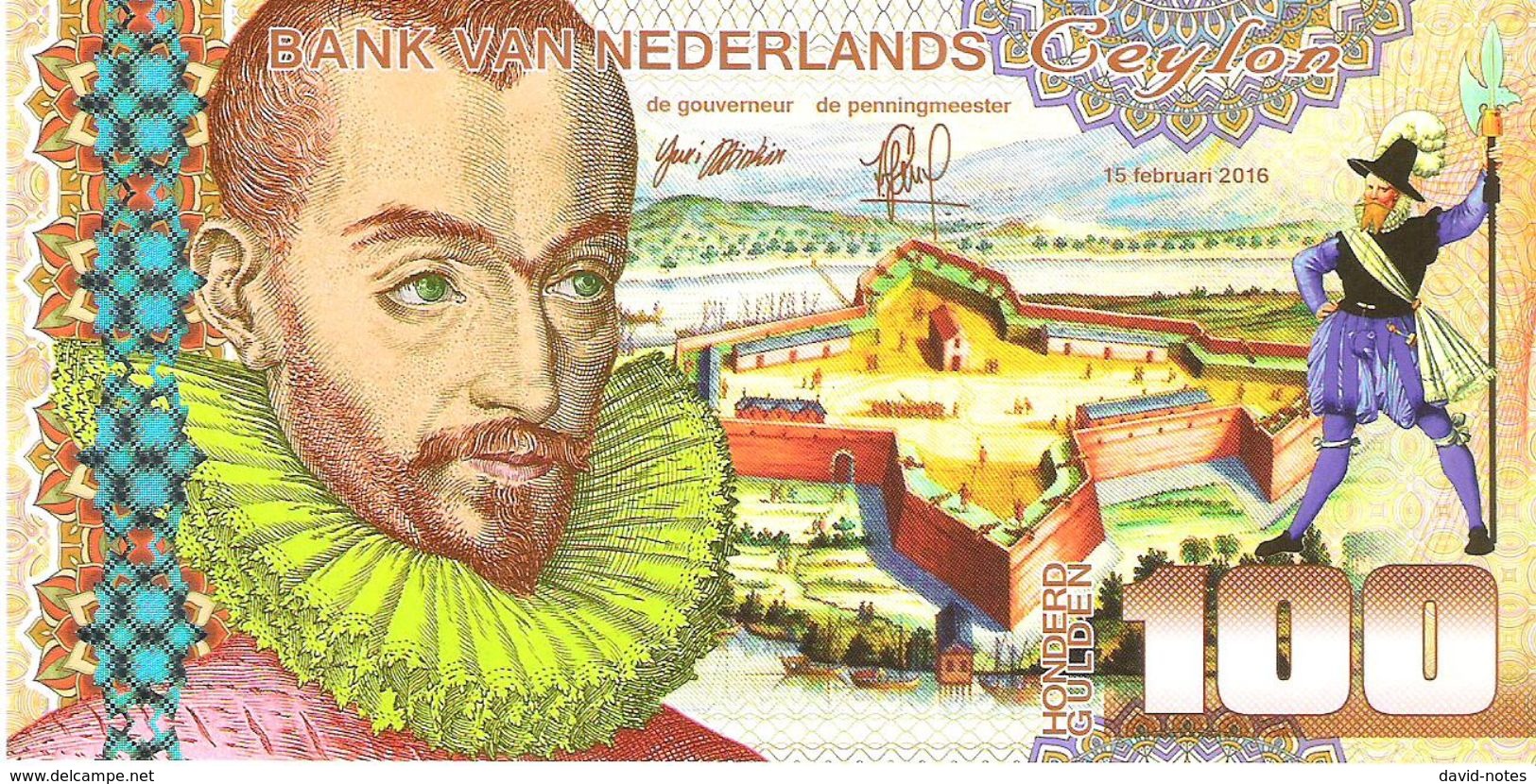 Netherlands Ceylon - 100 Gulden 2016 - Unc - Fantasy Banknote - Private Issue - Not A Legal Tender - Autres - Asie