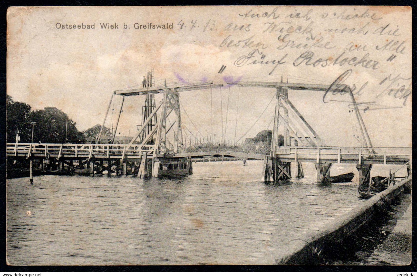 A9451 - Wiek Bei Greifswald - Brücke - Gel 1913 Eldena - Julius Simonsen - Greifswald