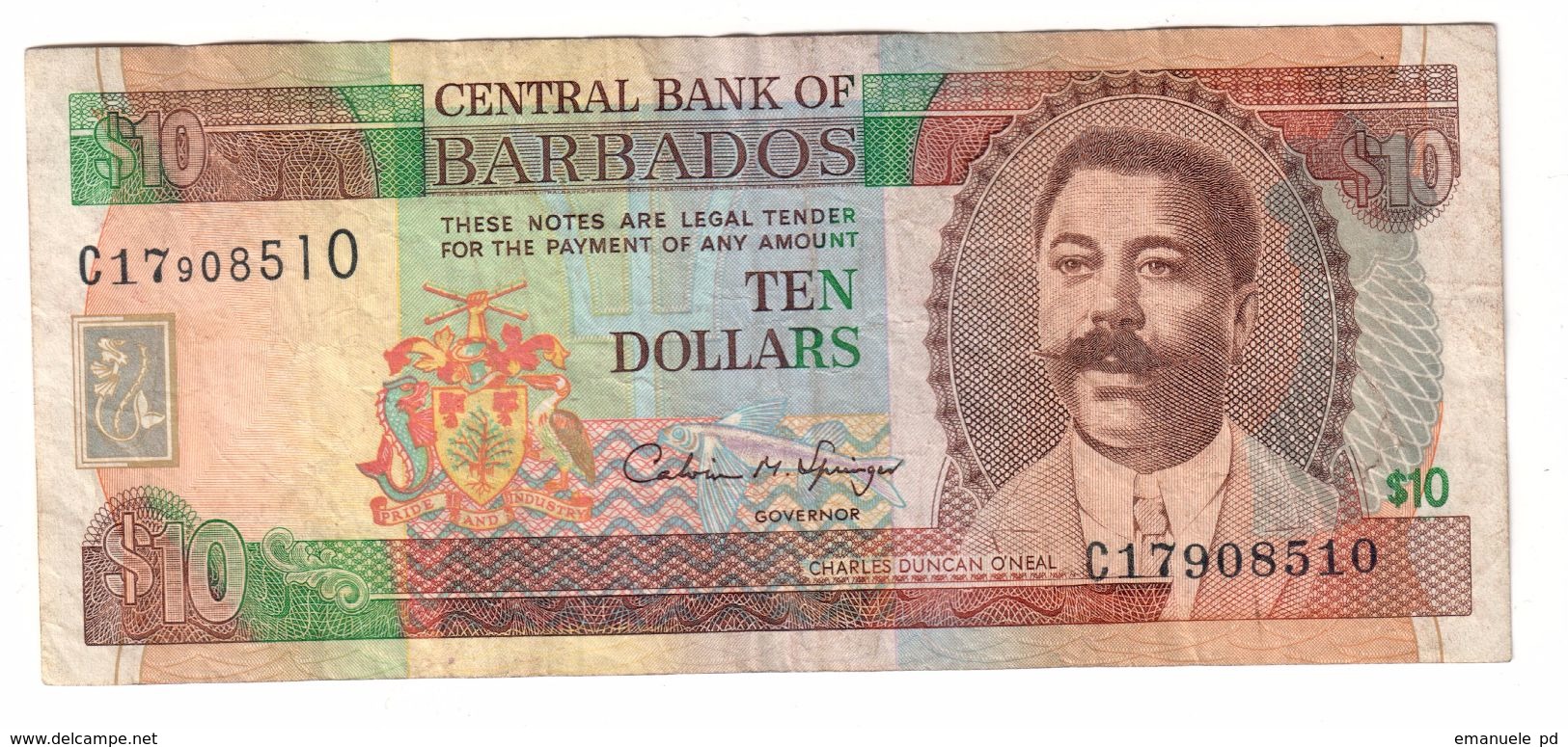 Barbados 10 Dollars 1995 - Barbados